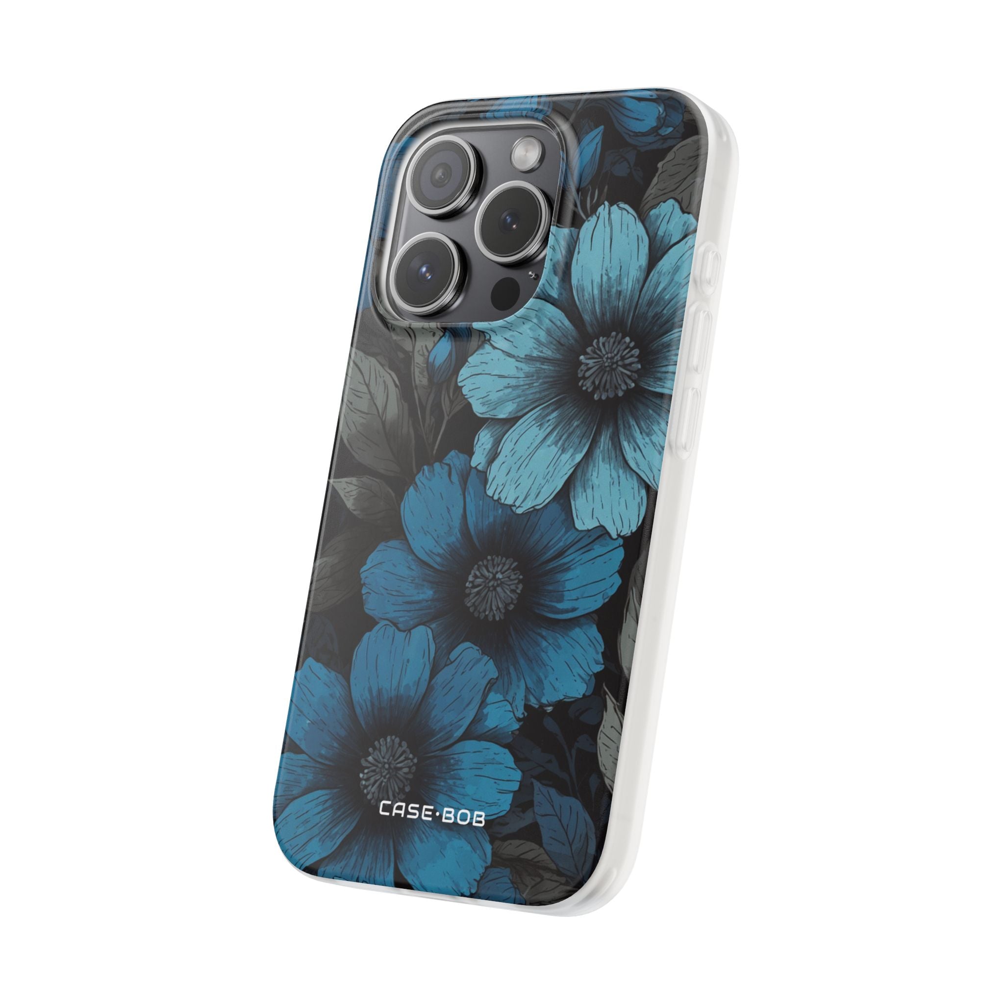 Blue Petal Radiance iPhone 15 Pro Case - Soft