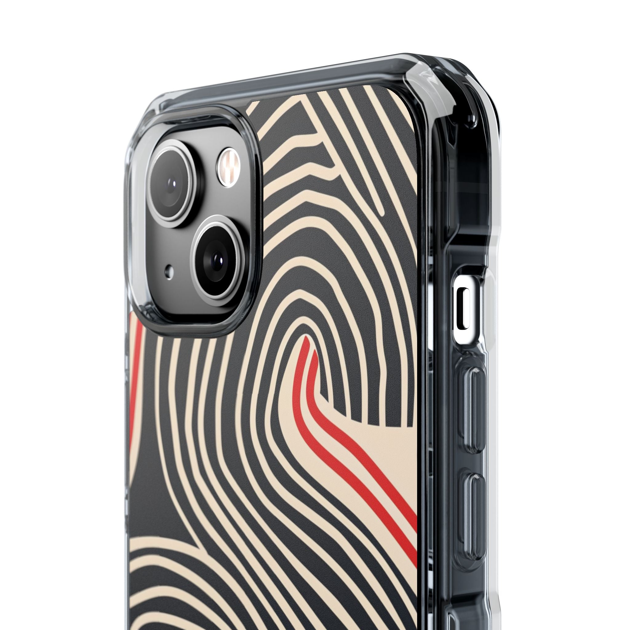 Wavy Red Flow iPhone 14 - Impact Clear+