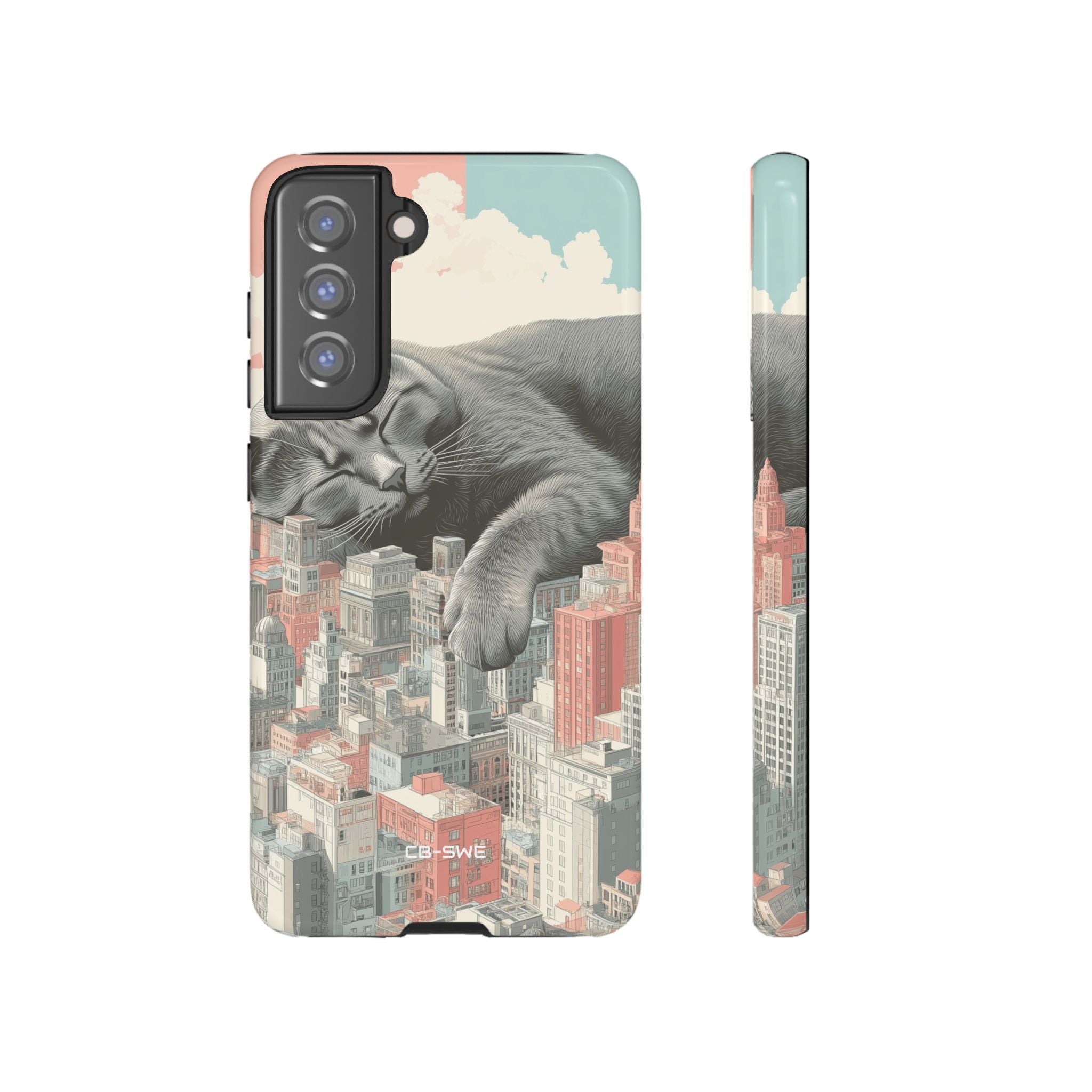 Cat Rests Over City - Samsung Case