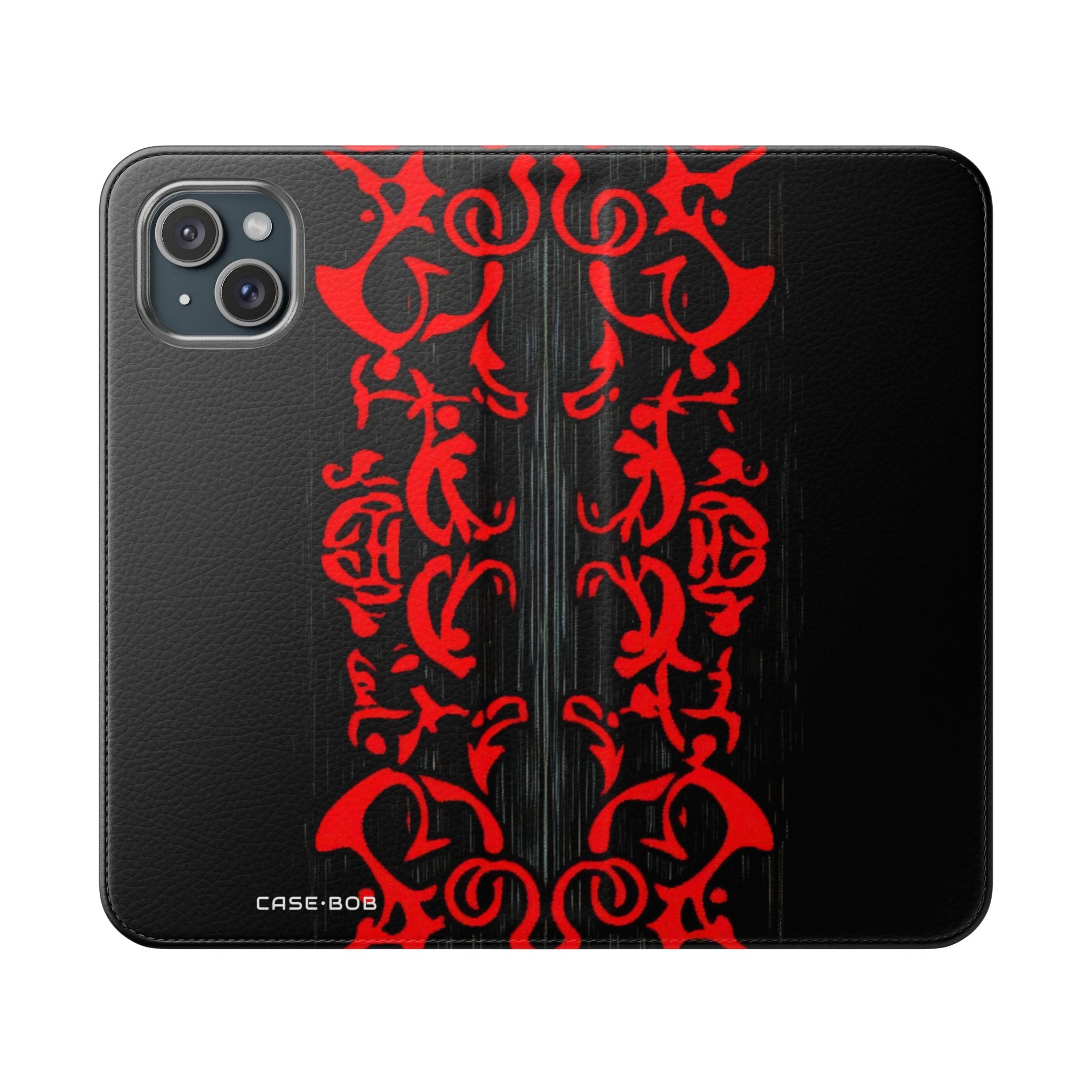 Crimson Swirl - iPhone 15 Plus Case - Wallet