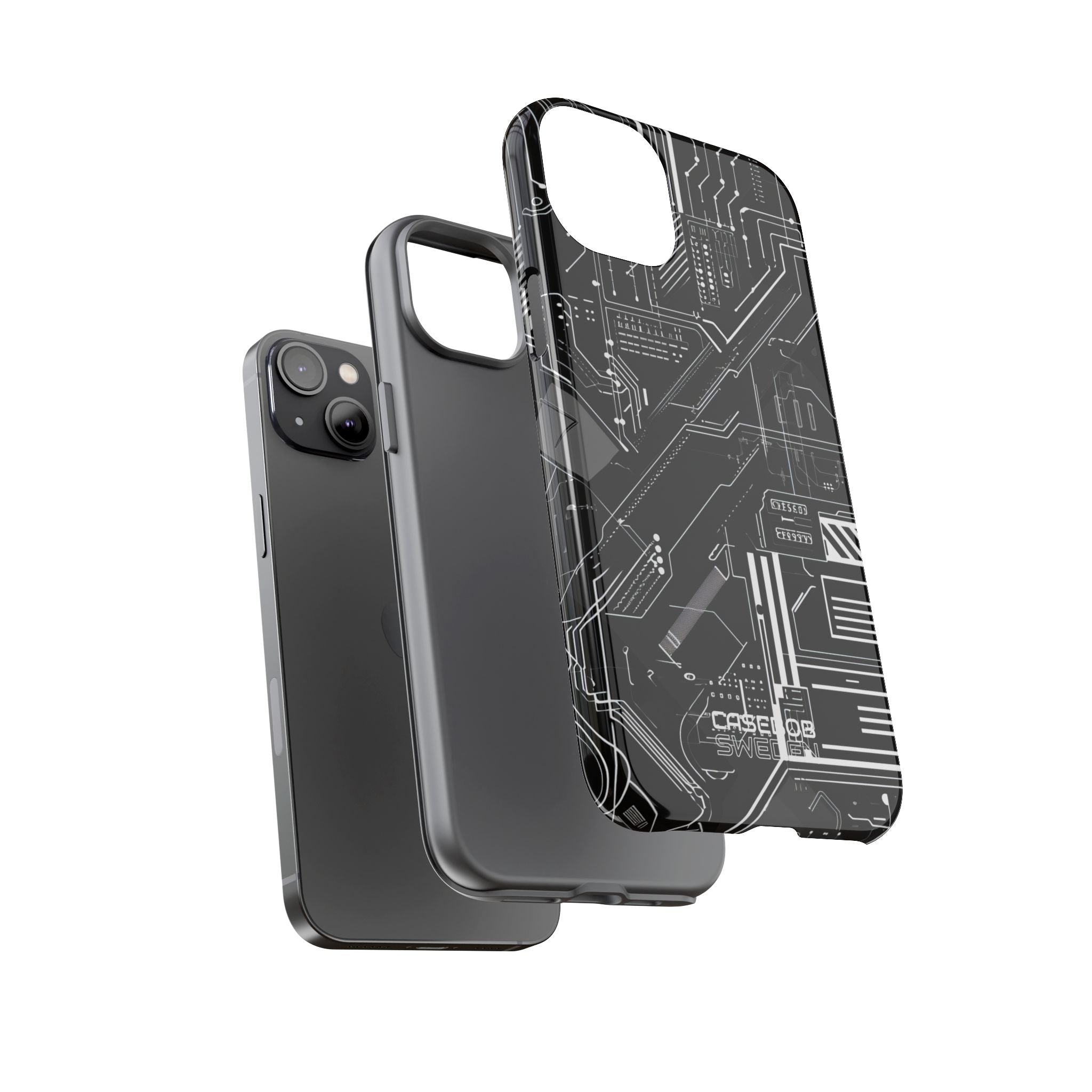 Futuristic Circuit Grid iPhone 14 - Tough
