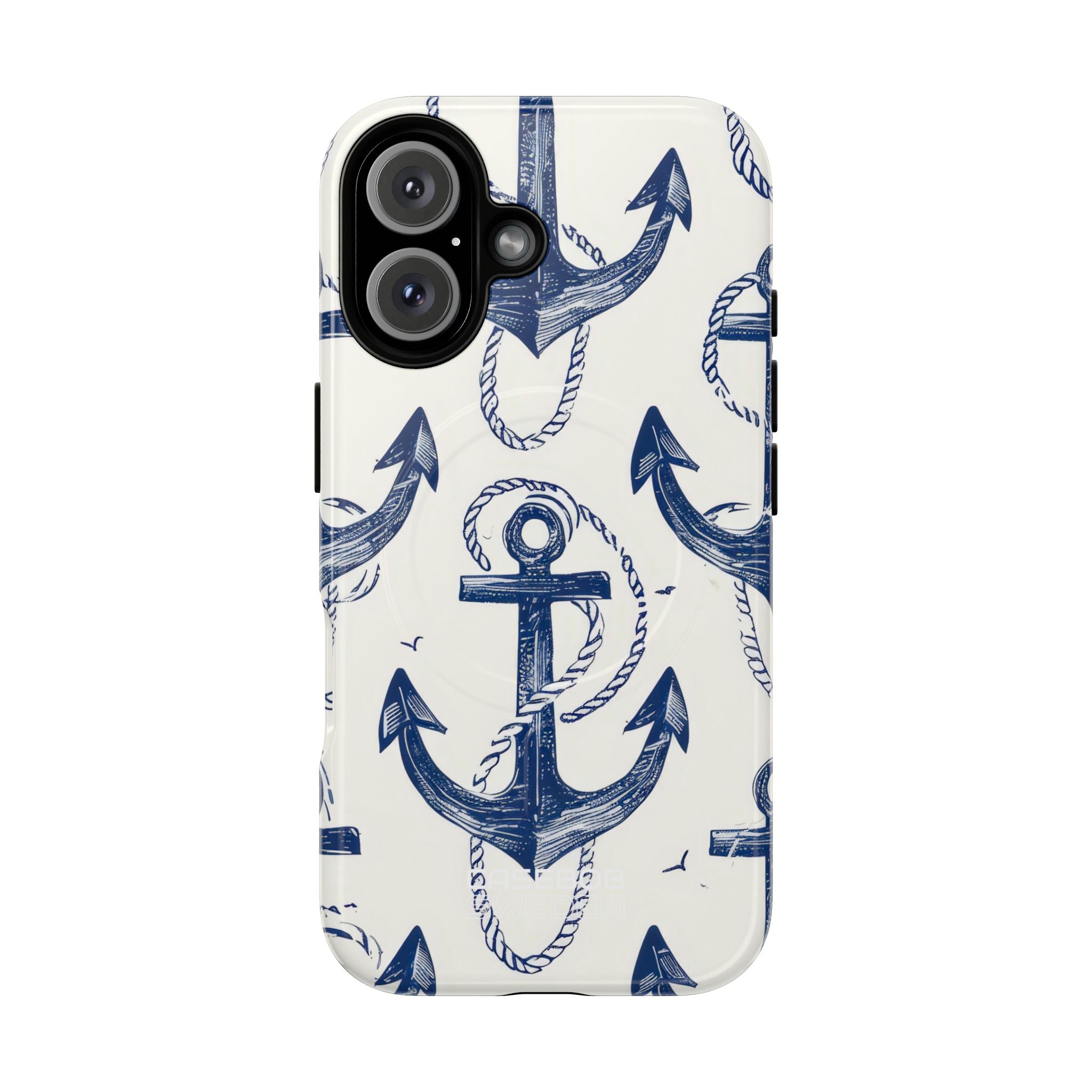 Navy Anchor Tapestry iPhone 16 - Tough+
