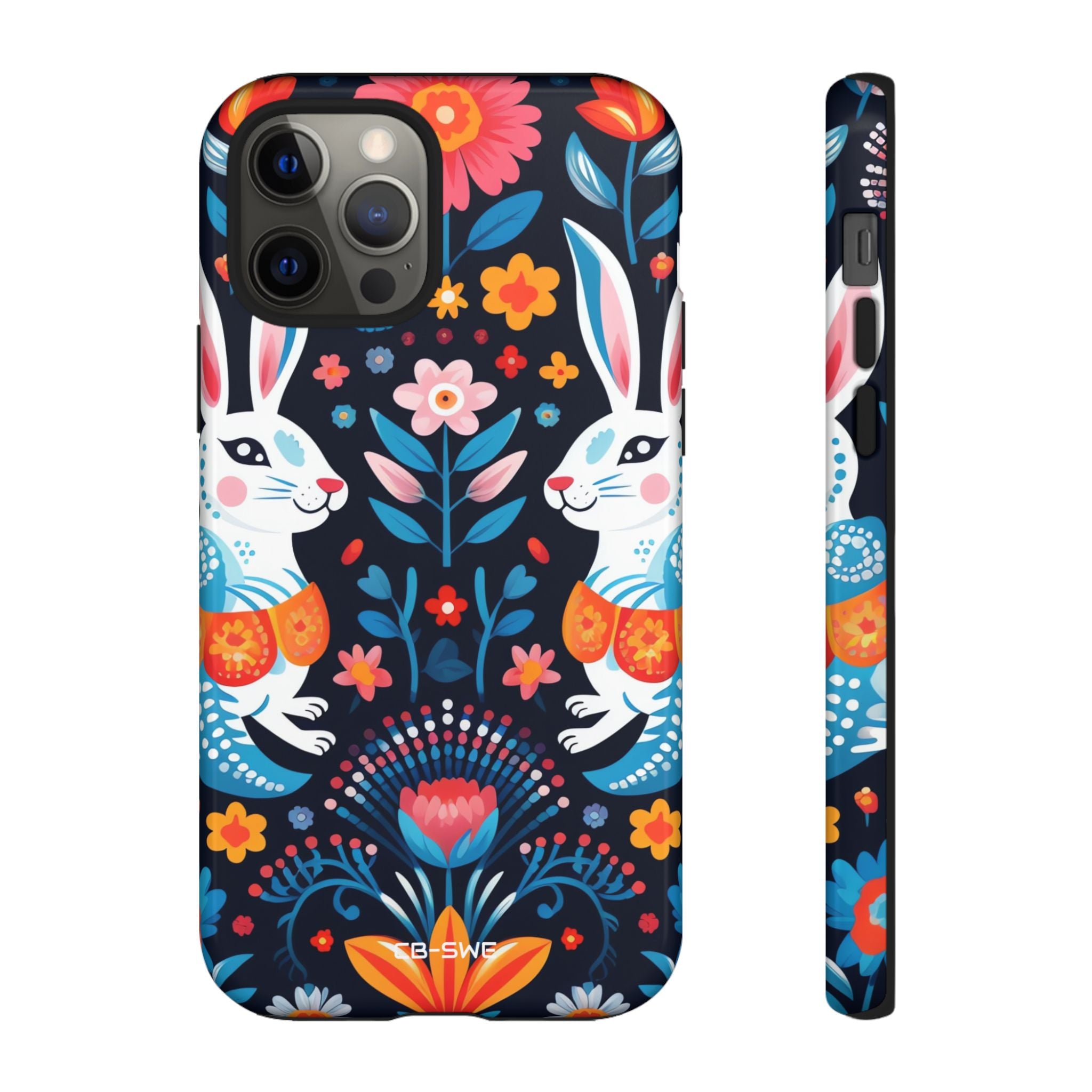 Bunnies Hop Flowers - iPhone Case