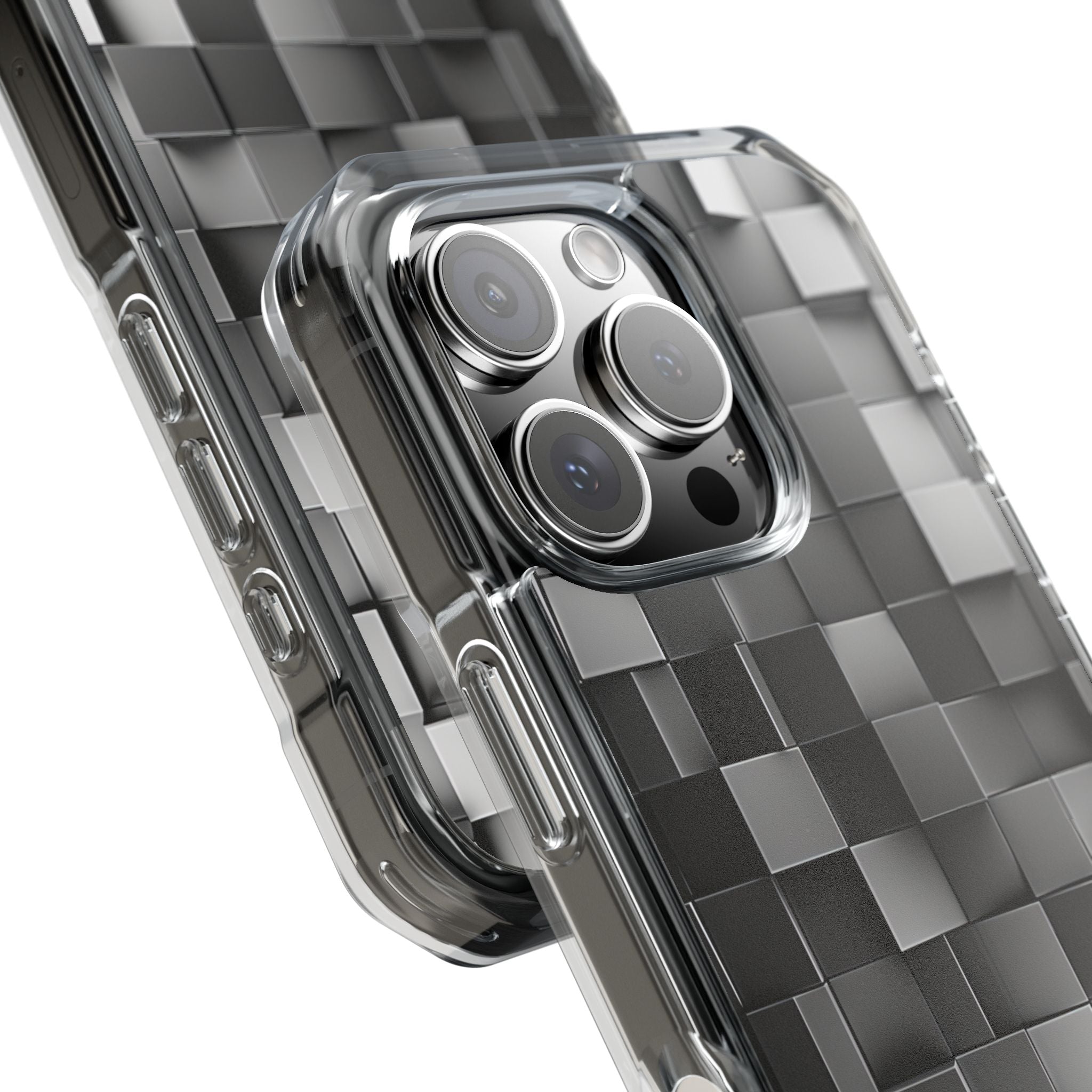 Monochrome Cube Depth iPhone 16 - Impact Clear+