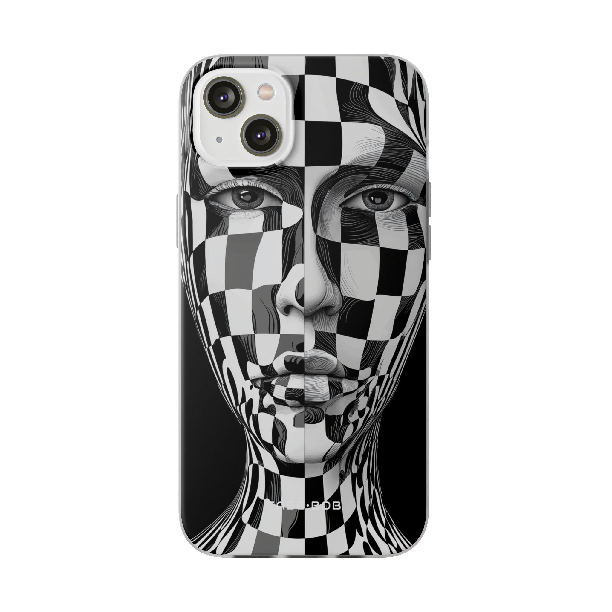 Checkered Face iPhone 14 Plus Case - Soft