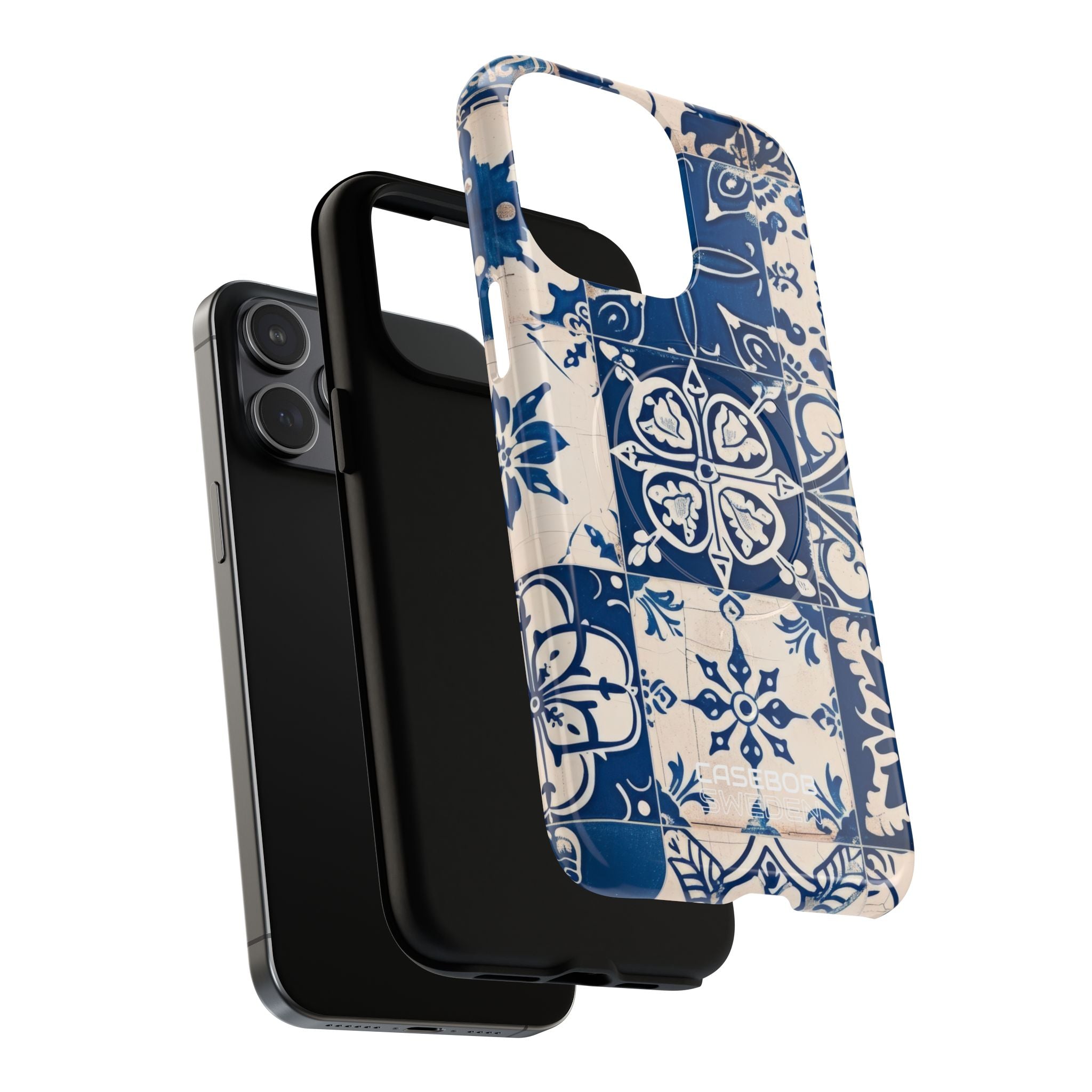 Ornate Blue Tiles iPhone 15 - Tough+