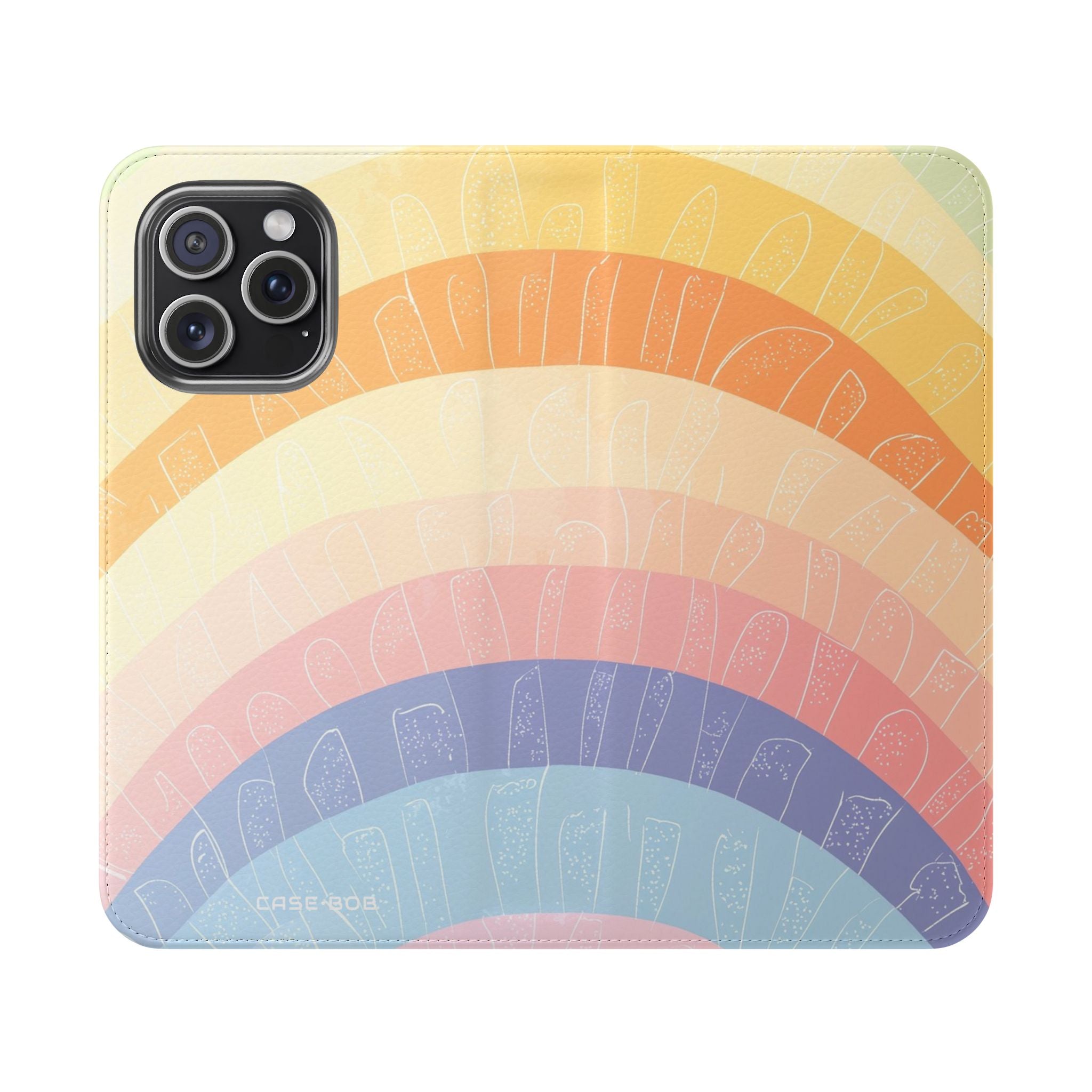 Pastel Rainbow Glow - iPhone 15 Pro Max Case - Wallet