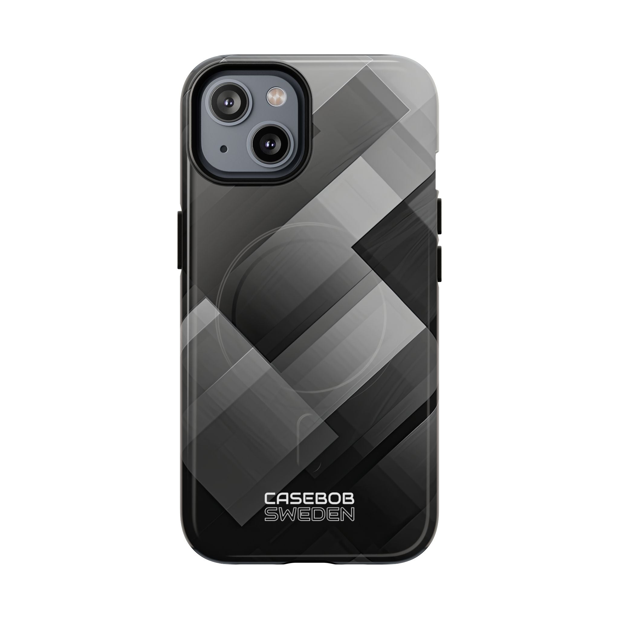 Grayscale Geometric Layers iPhone 14 - Tough+