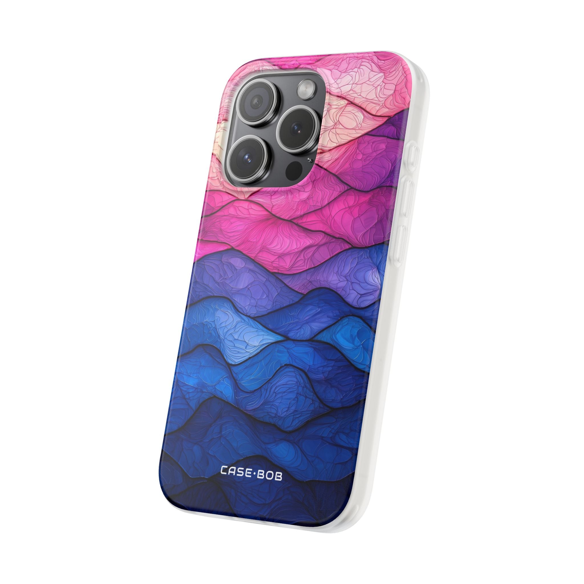 Wavy Vein Gradient iPhone 15 Pro Case - Soft