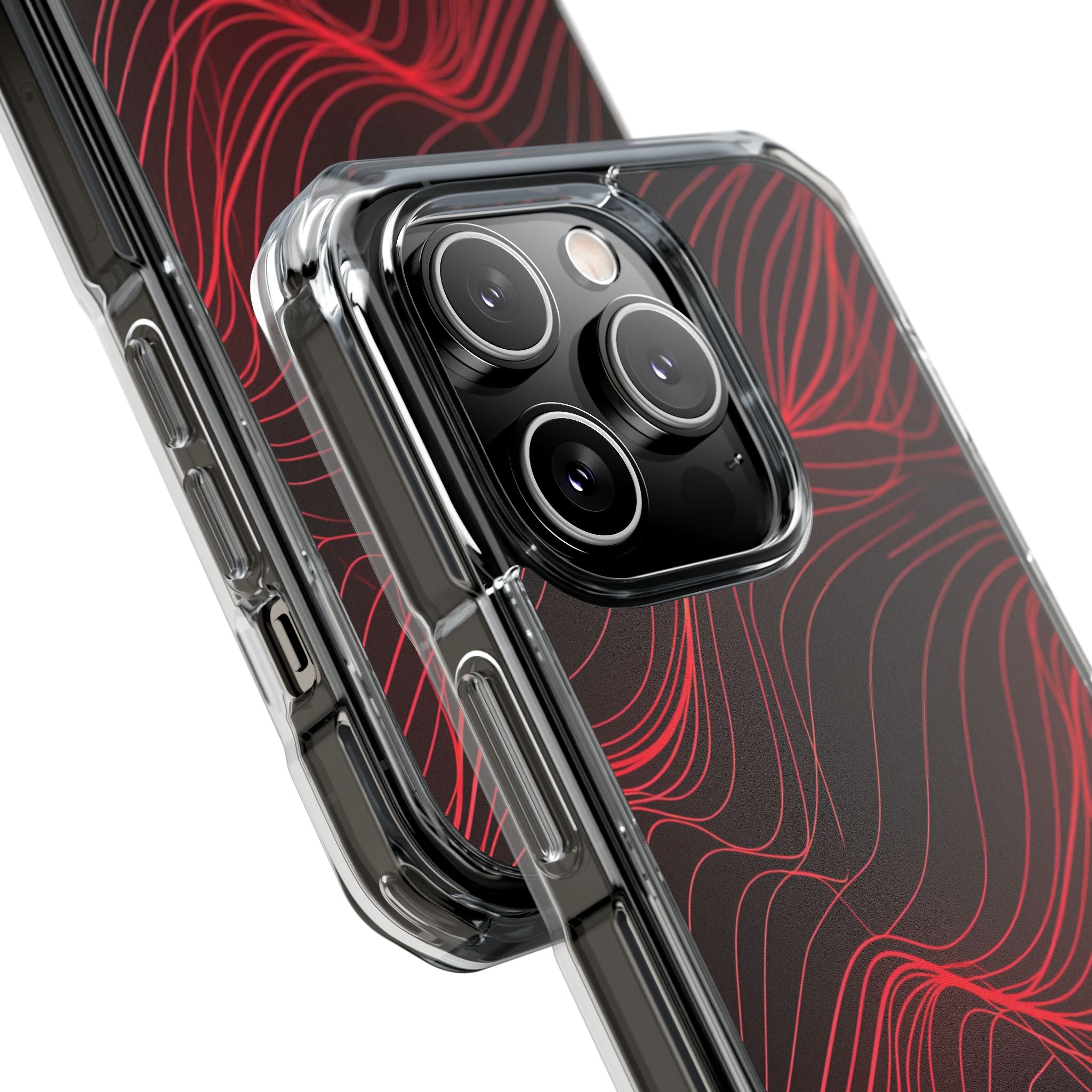Crimson Waveform Flow iPhone 14 - Impact Clear+