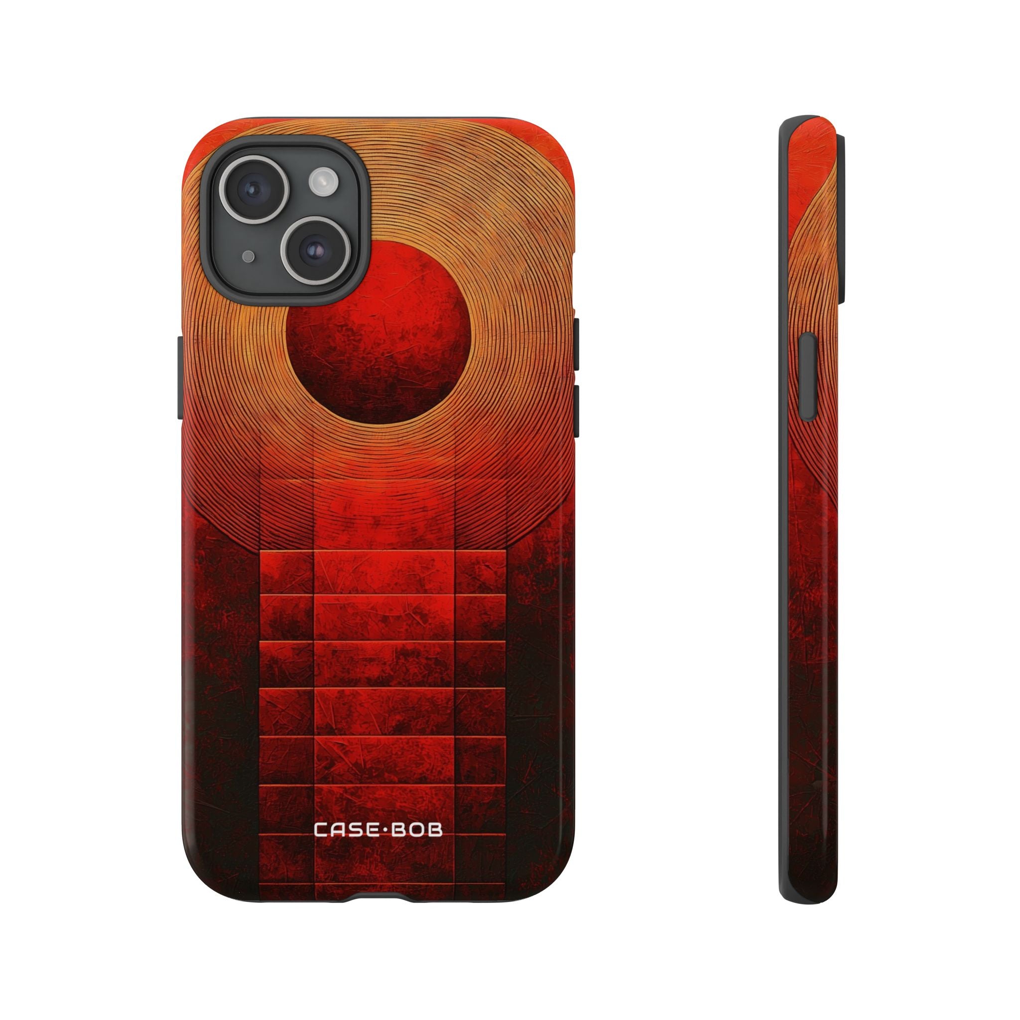 Crimson Orbit iPhone 15 Plus Case - Tough
