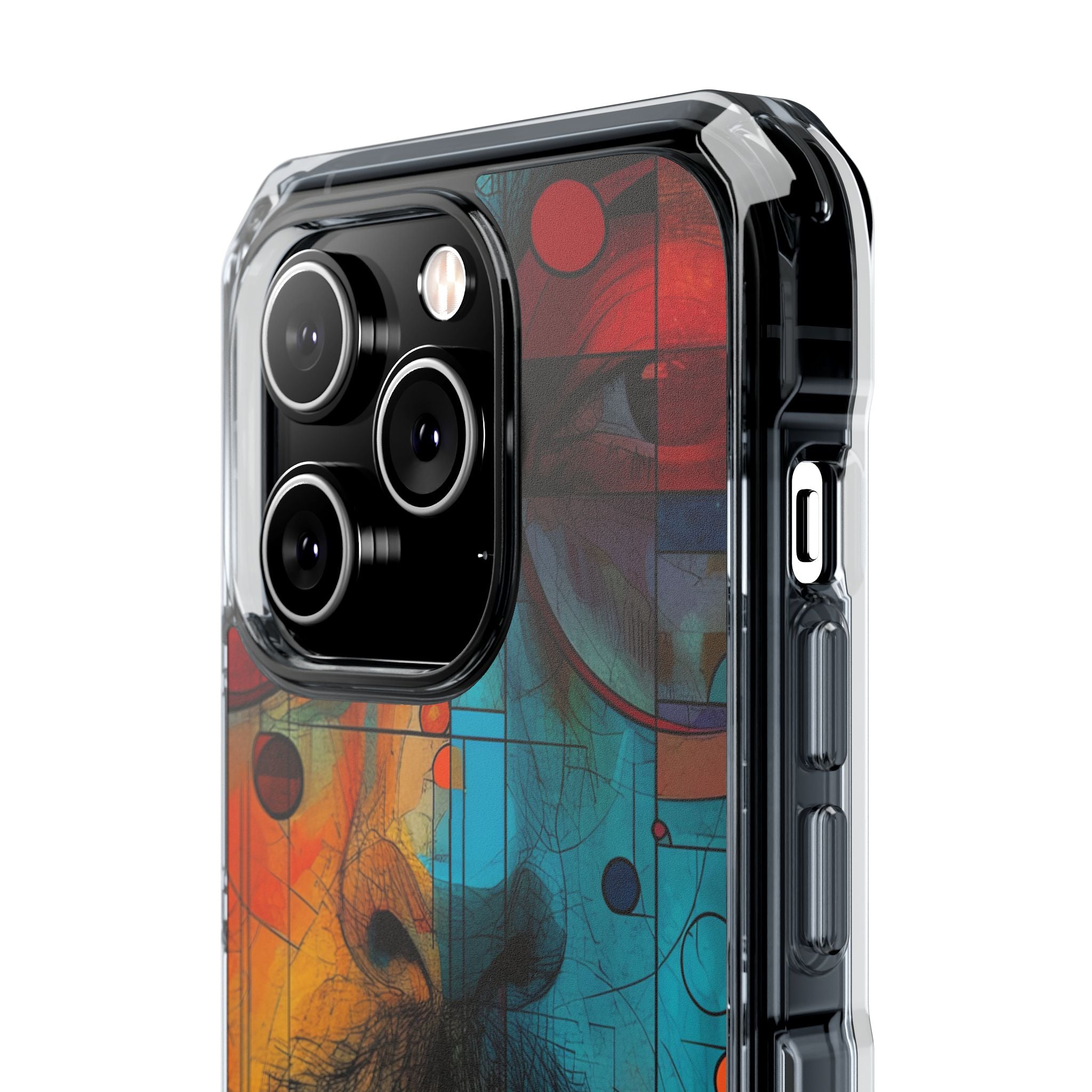 Cubistische Bril Gezicht iPhone 14 - Impact Clear+