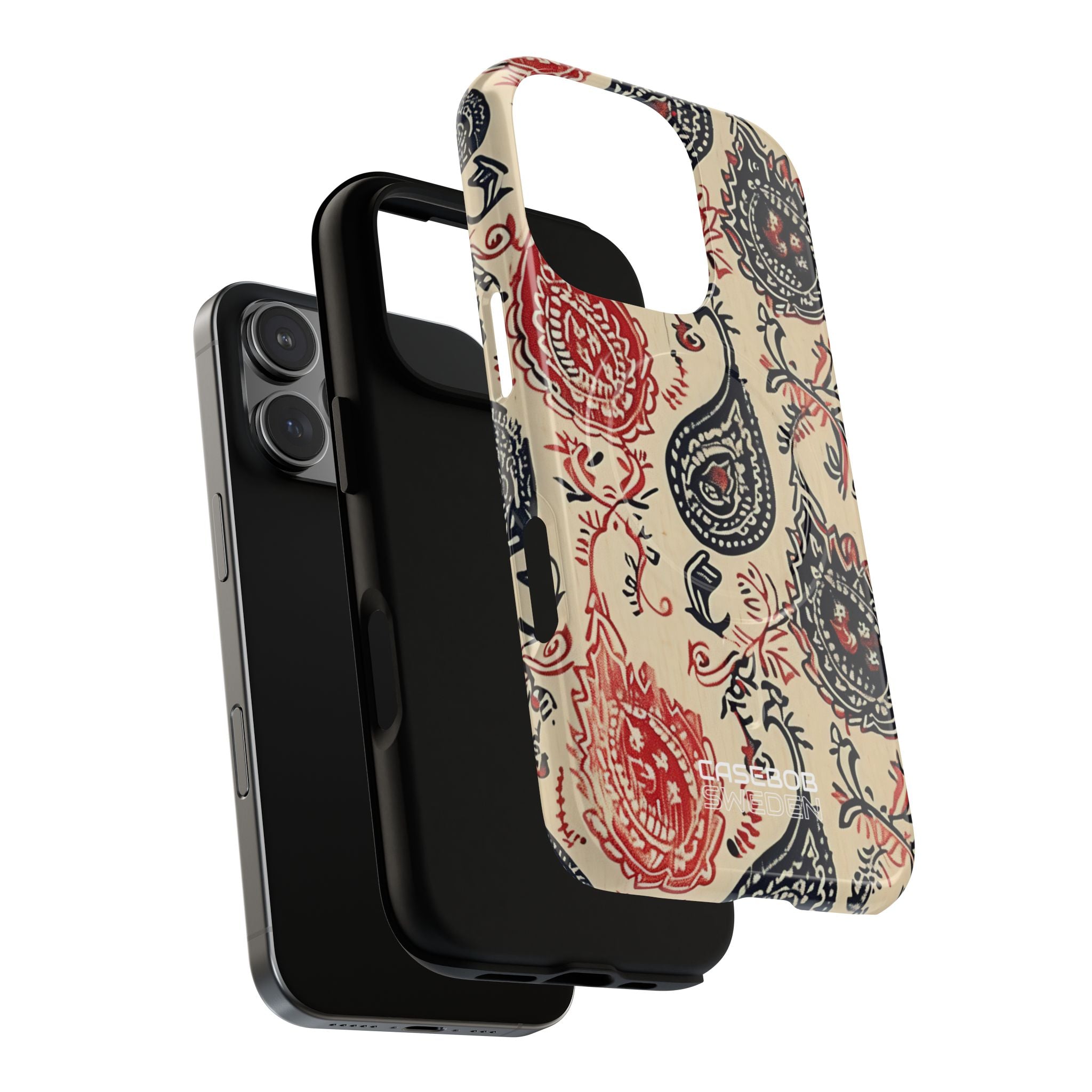 Navy Paisley Swirl iPhone 16 - Tough+