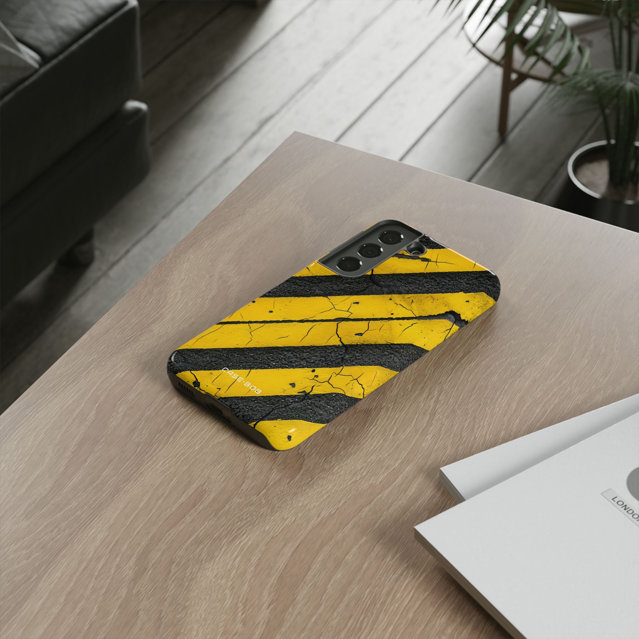 Yellow Stripe Distress Samsung S22 Case - Tough