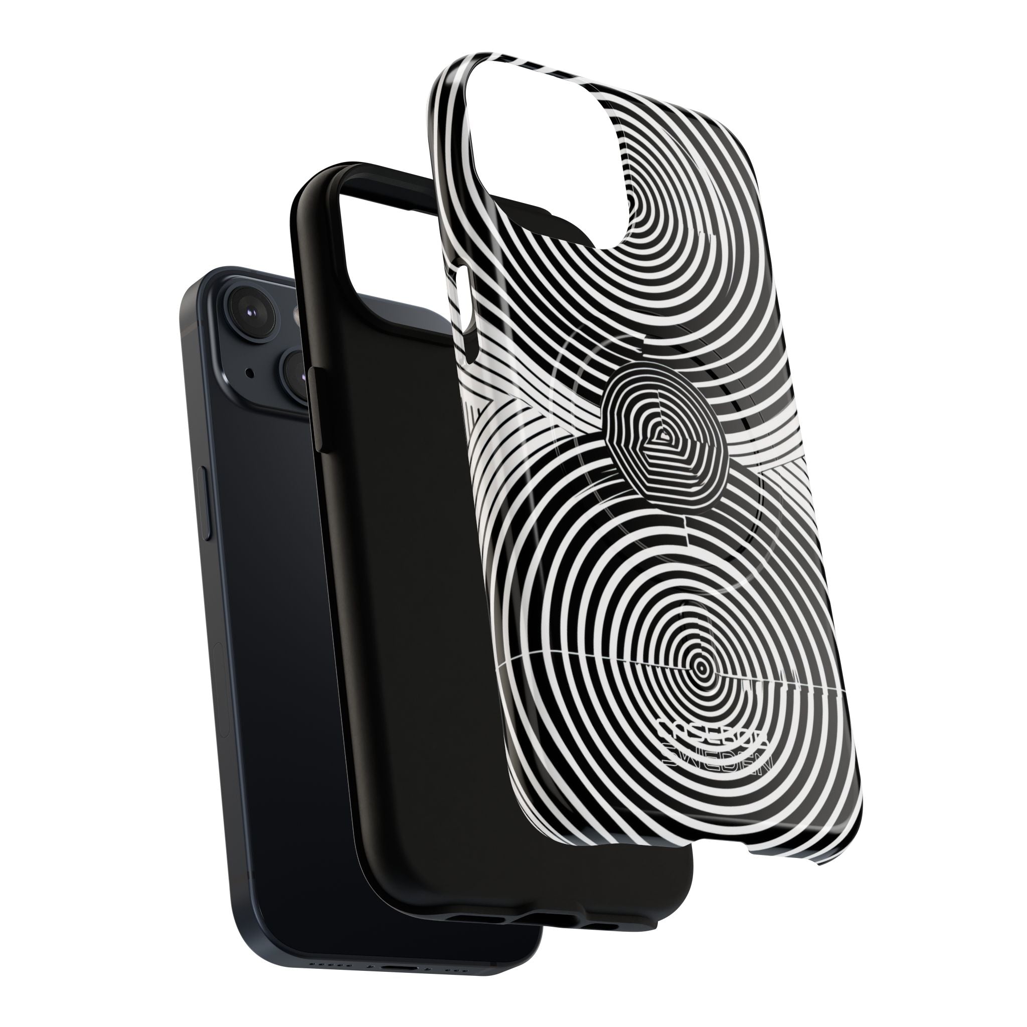 Monochrome Spiral Motion iPhone 14 - Tough+