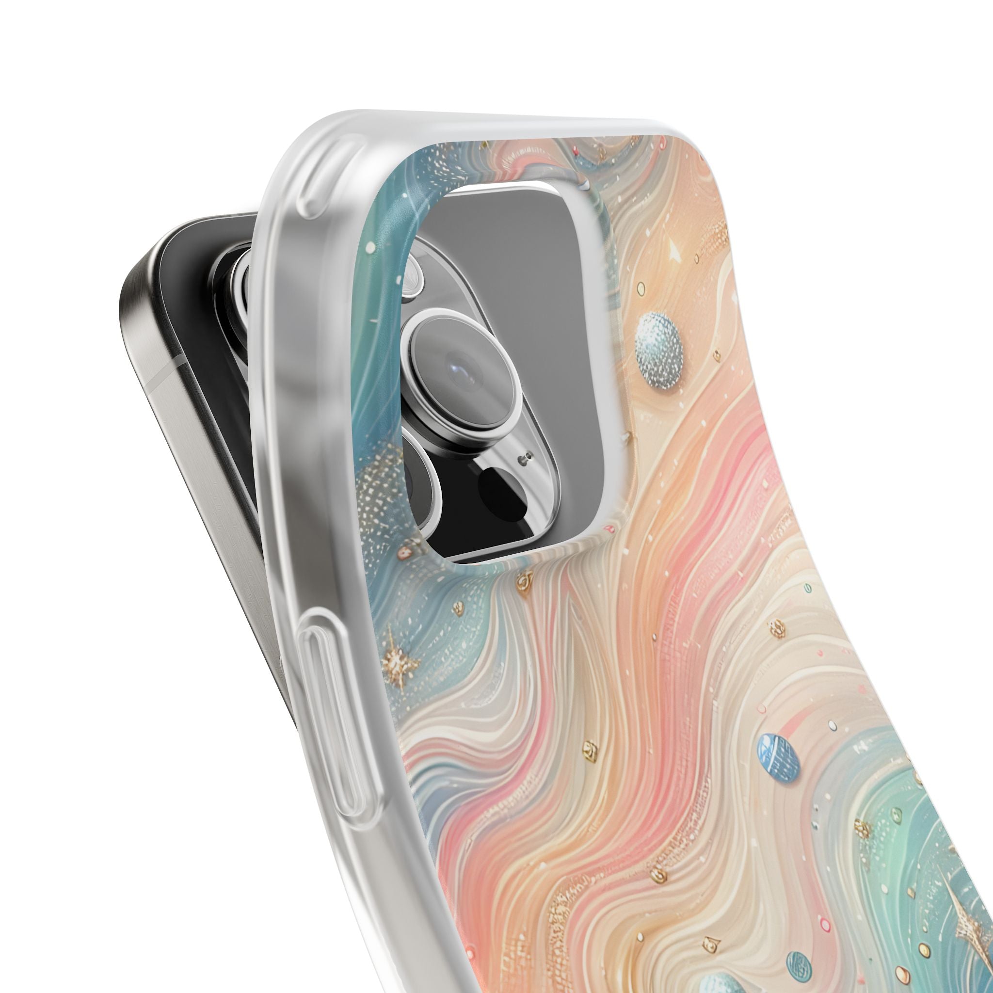 Iridescent Swirls iPhone 16 Pro Case - Soft