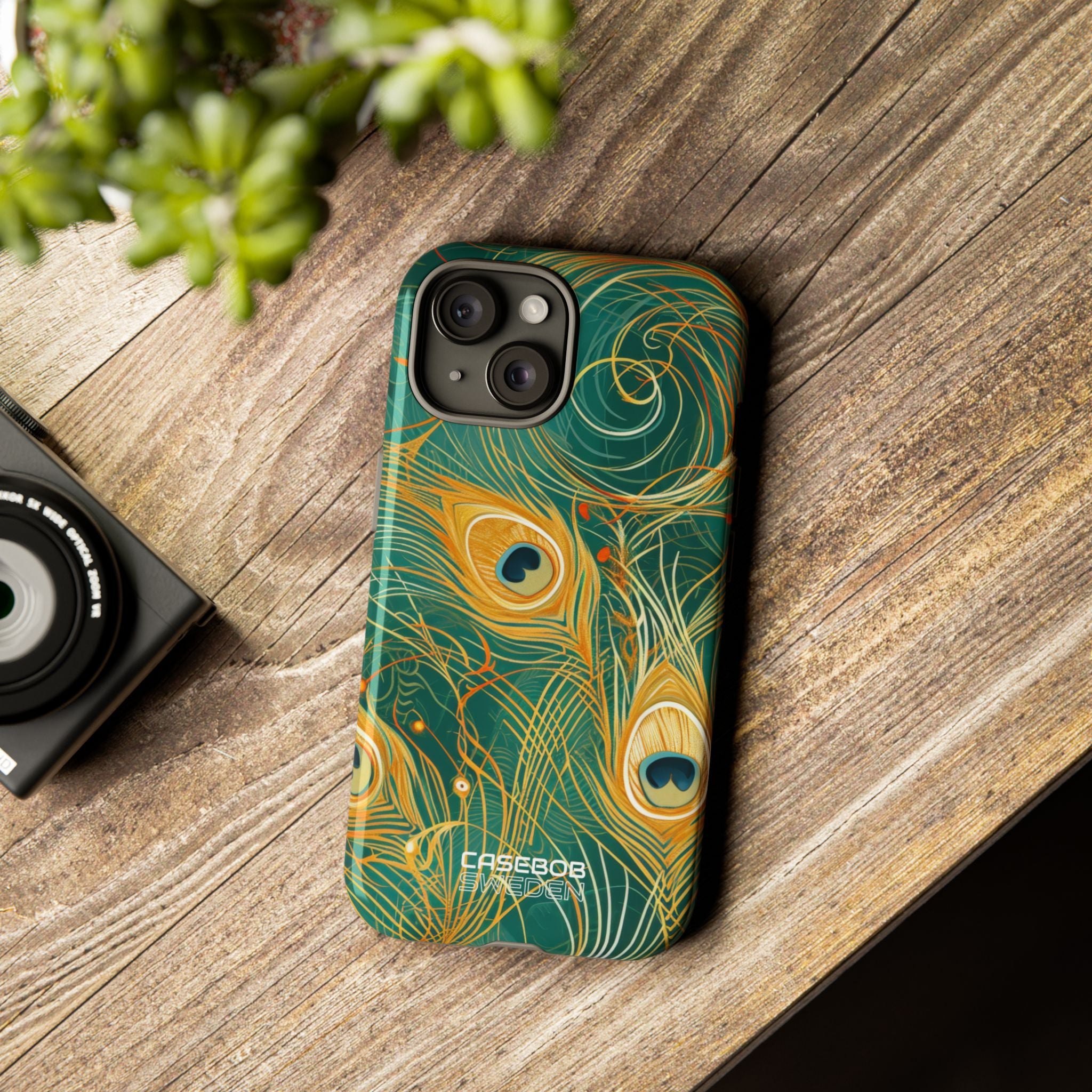 Vibrant Peacock Whirl iPhone 15 - Tough