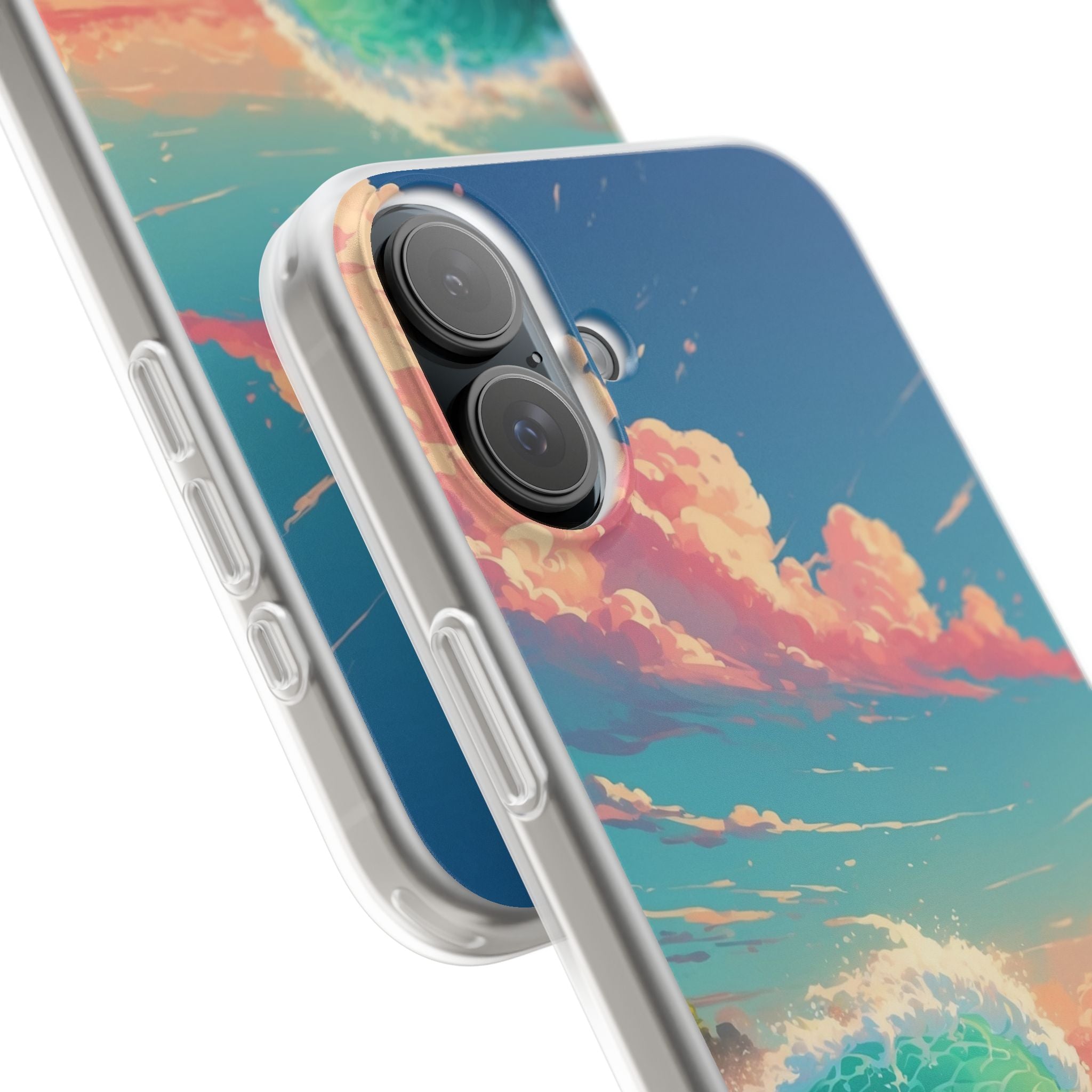 Turquoise Curl iPhone 16 Plus Case - Soft