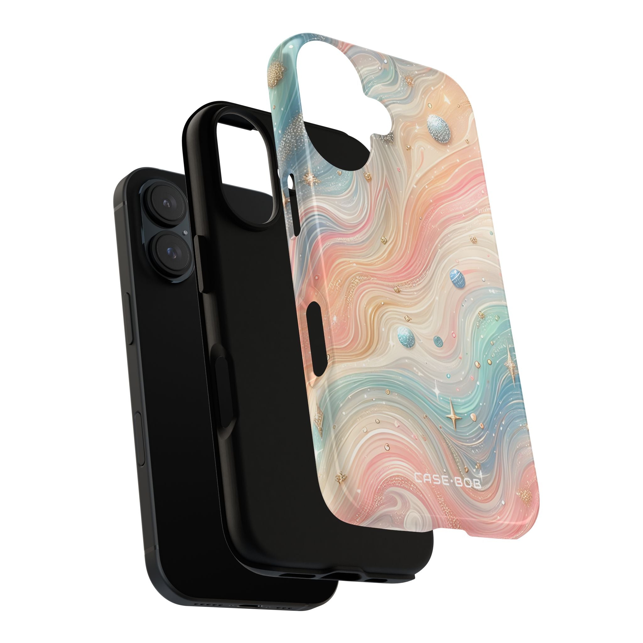 Iridescent Swirls iPhone 16 Plus Case - Tough