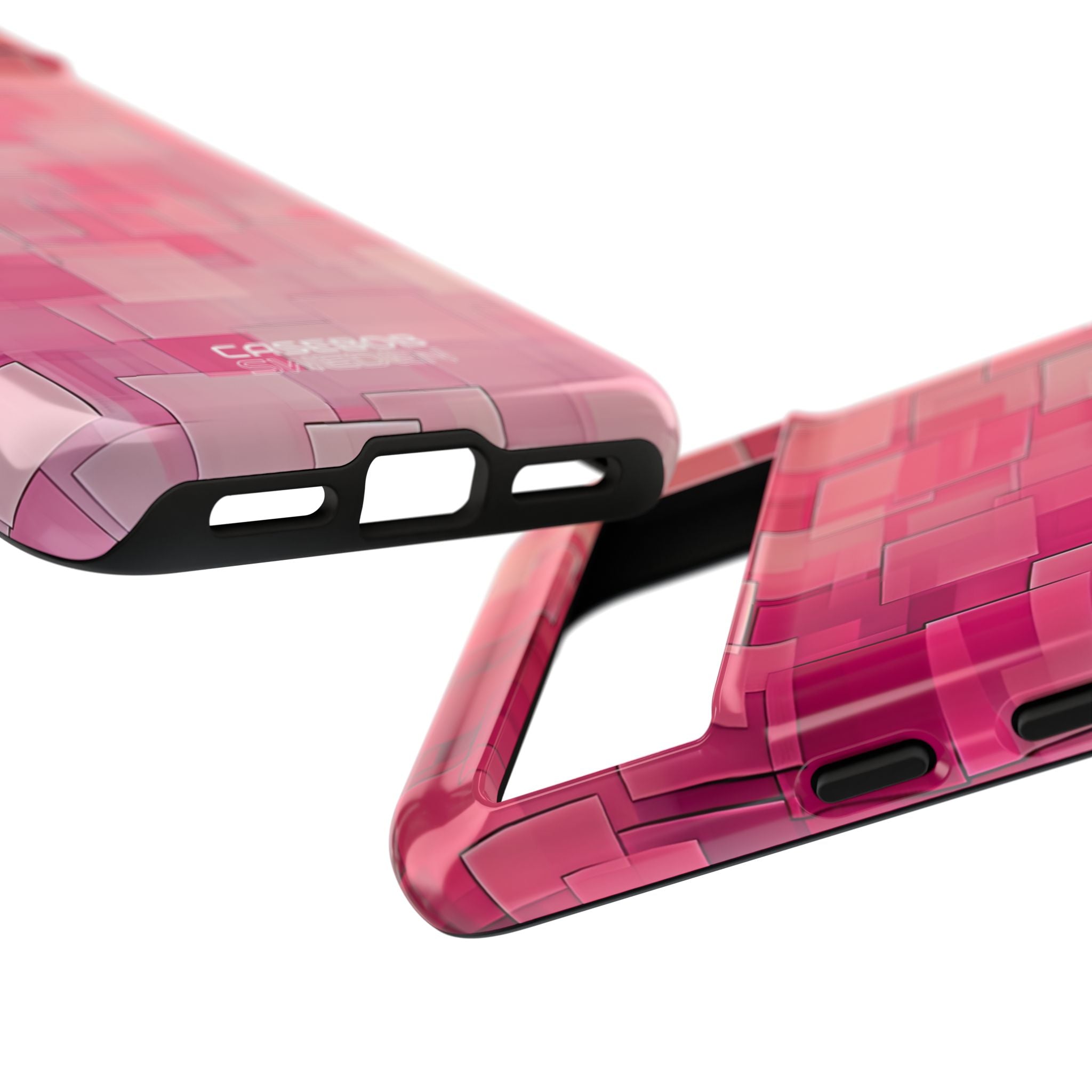 Gelaagde roze geometrie Google Pixel 8 - Tough