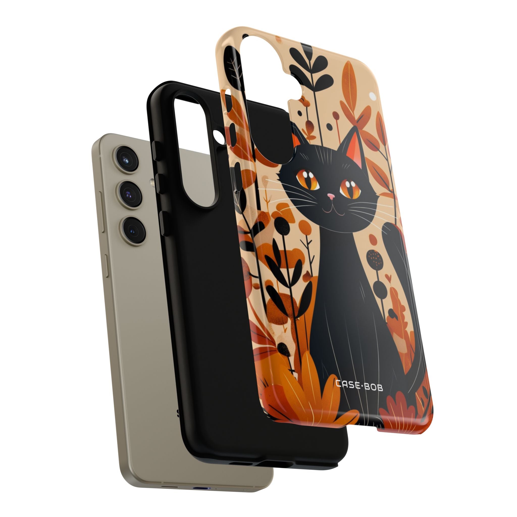 Black Cat Glow Samsung S24 Plus Case - Tough