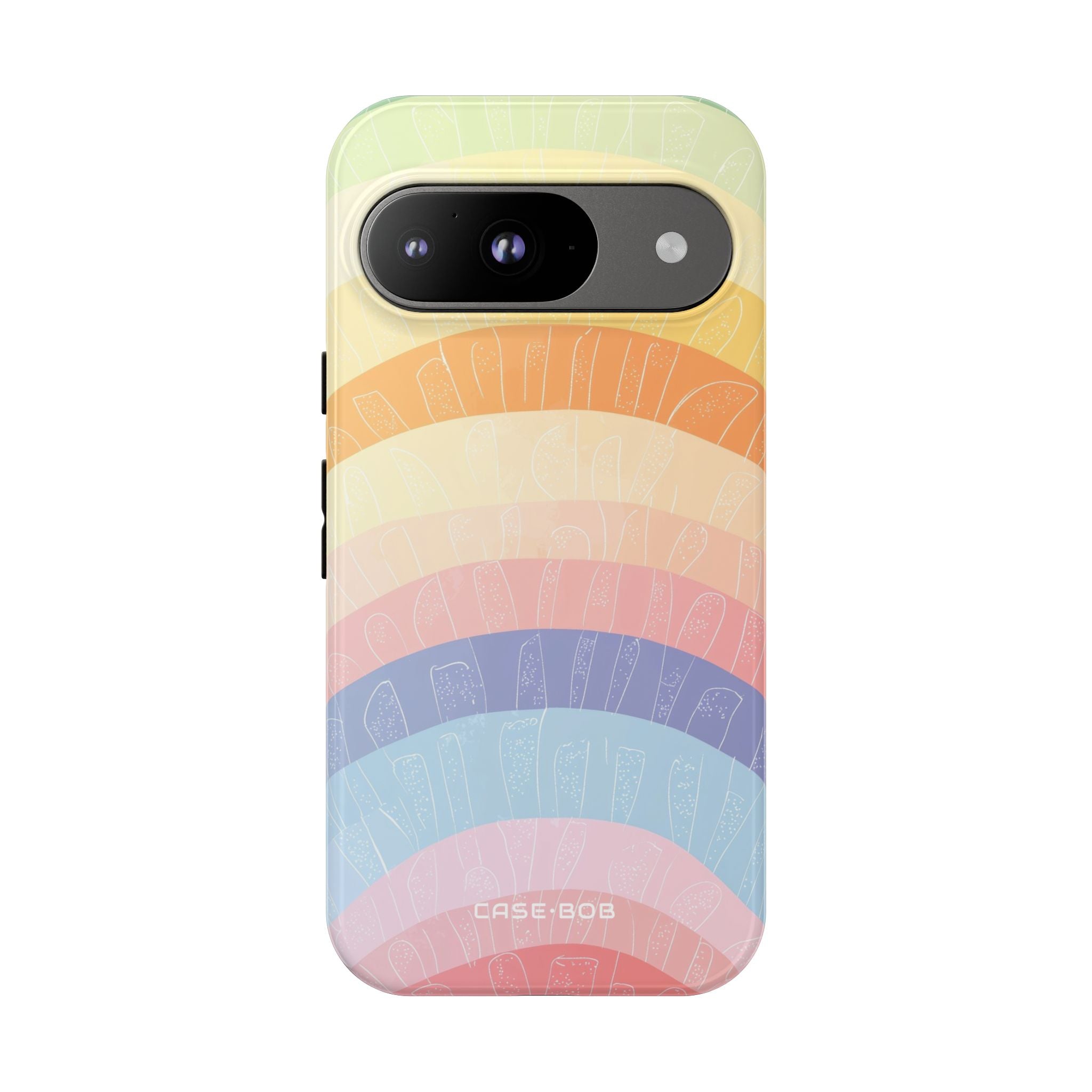Pastel Rainbow Bands Google Pixel 9 Case - Tough