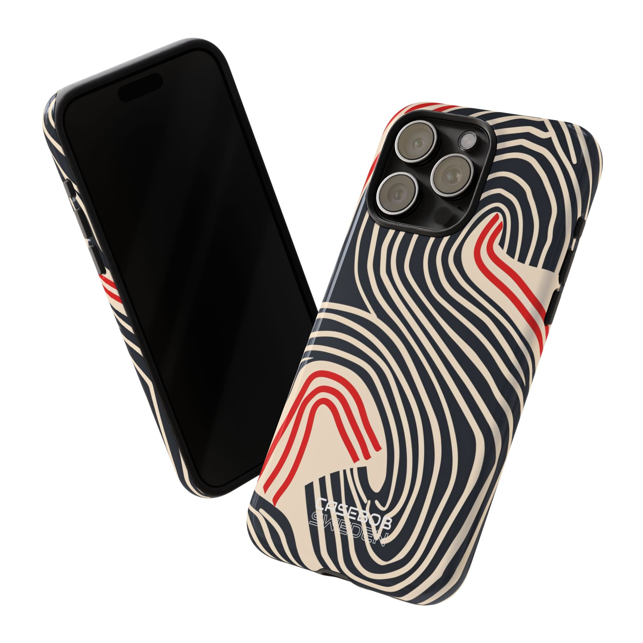 Wavy Red Flow iPhone 15 - Tough