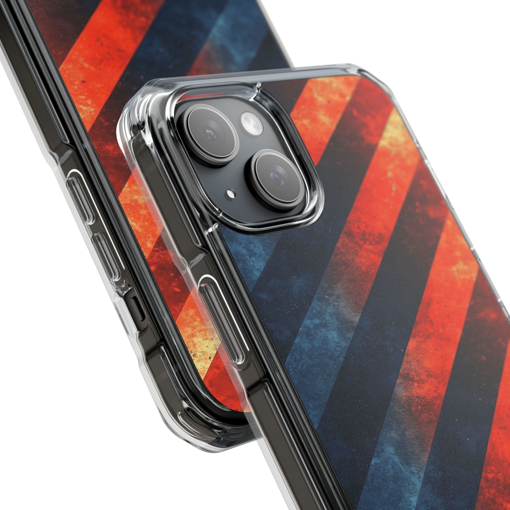 Diagonal Stripes Blaze iPhone 15 Plus Case - Impact