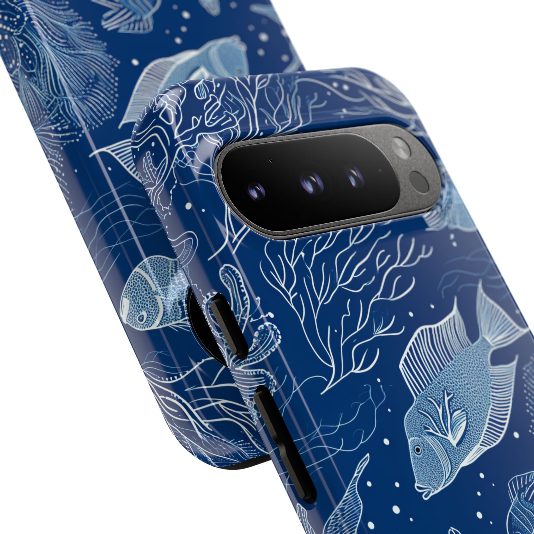 Navy Scale Reef Google Pixel 9 Pro Case - Tough