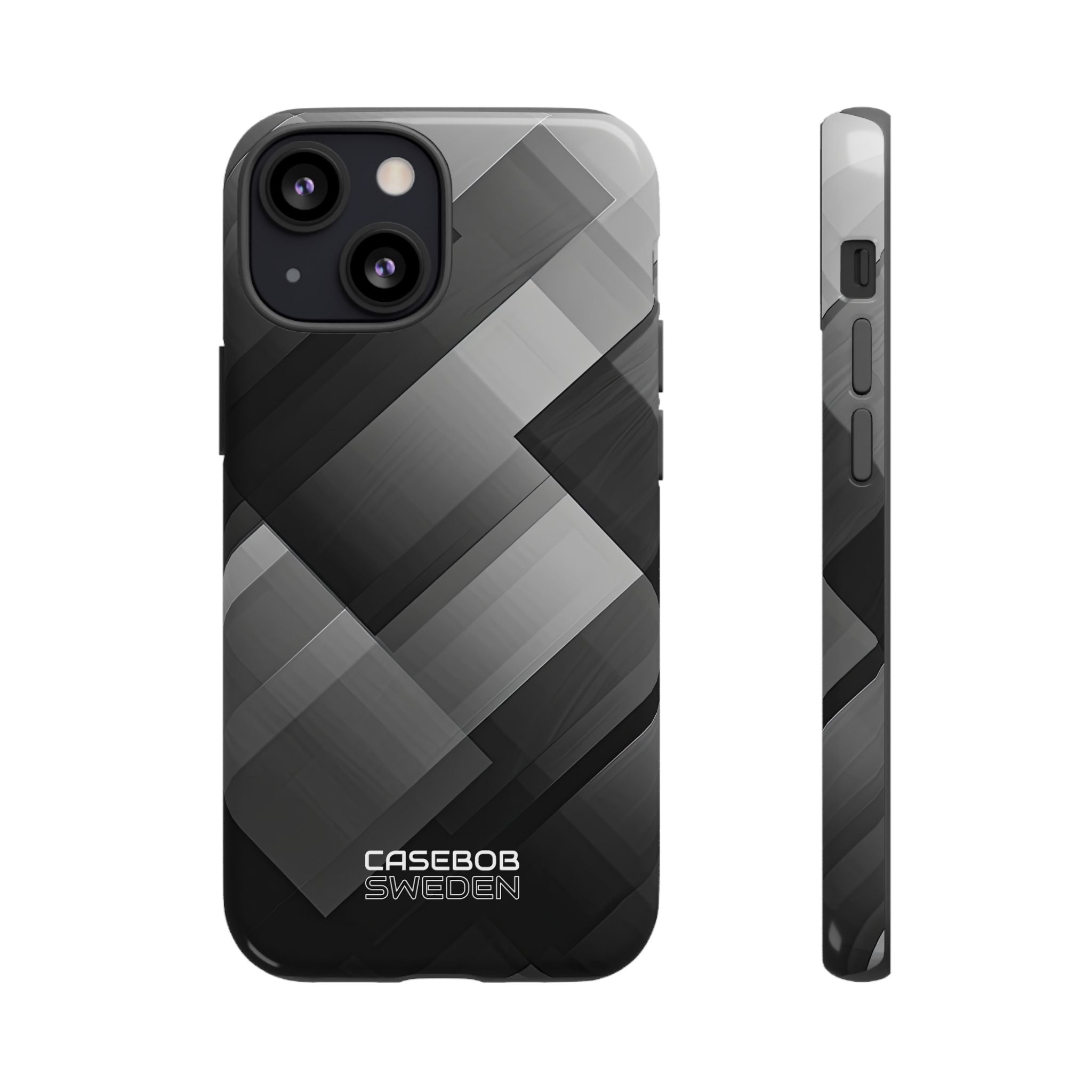 Grayscale Geometric Layers iPhone 13 - Tough