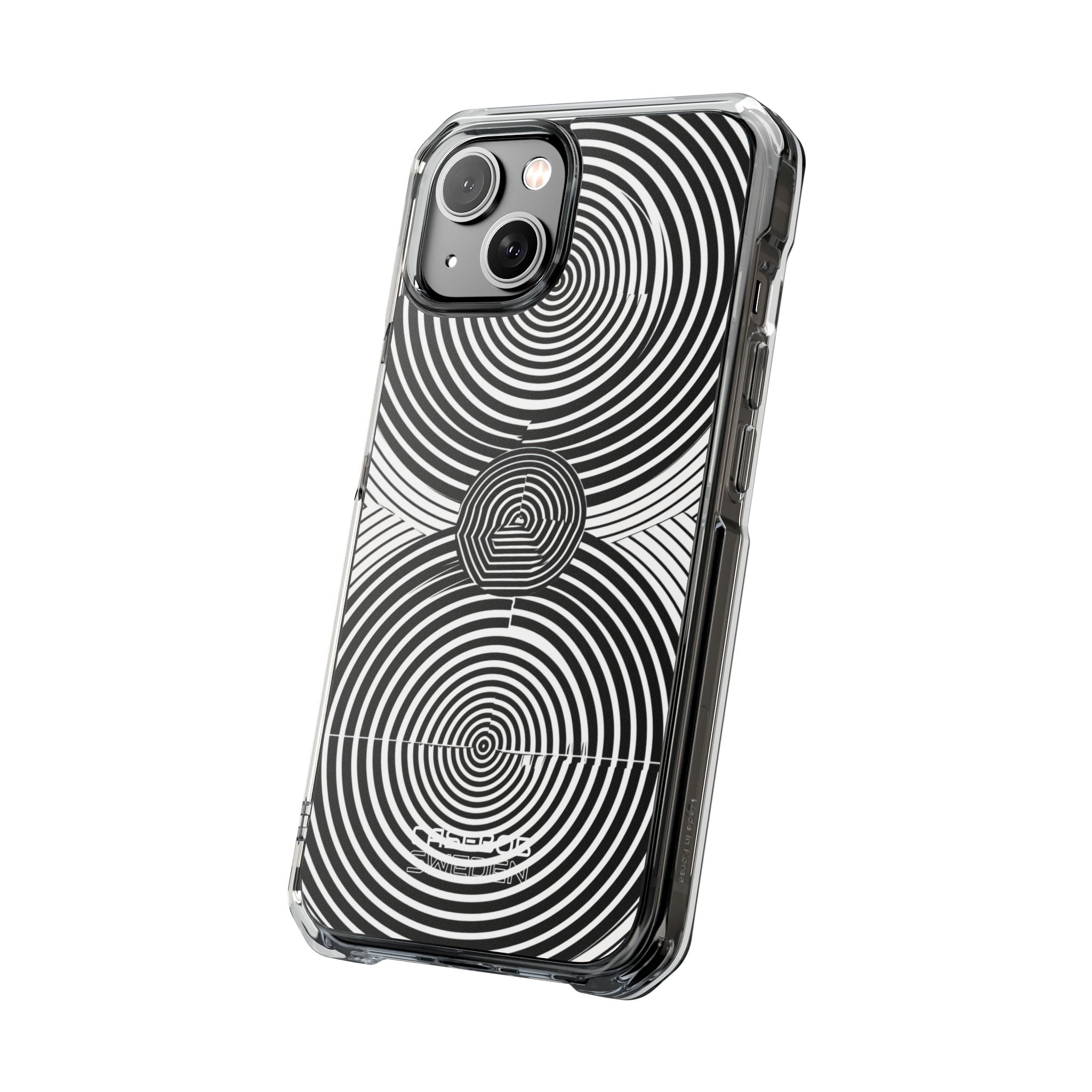 Monochrome Spiral Motion iPhone 14 - Impact Clear+