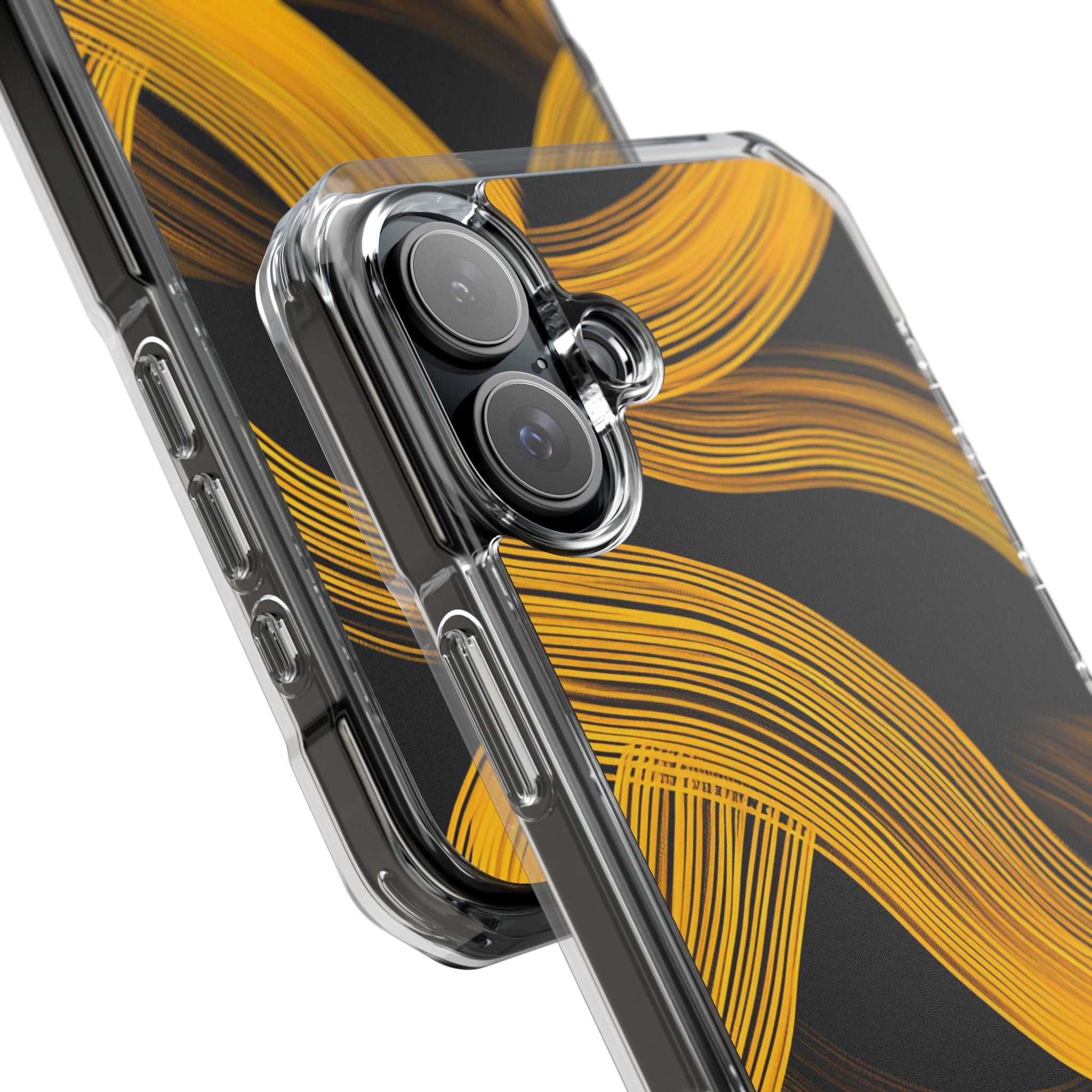 Yellow Flow Lines iPhone 16 - Impact Clear+