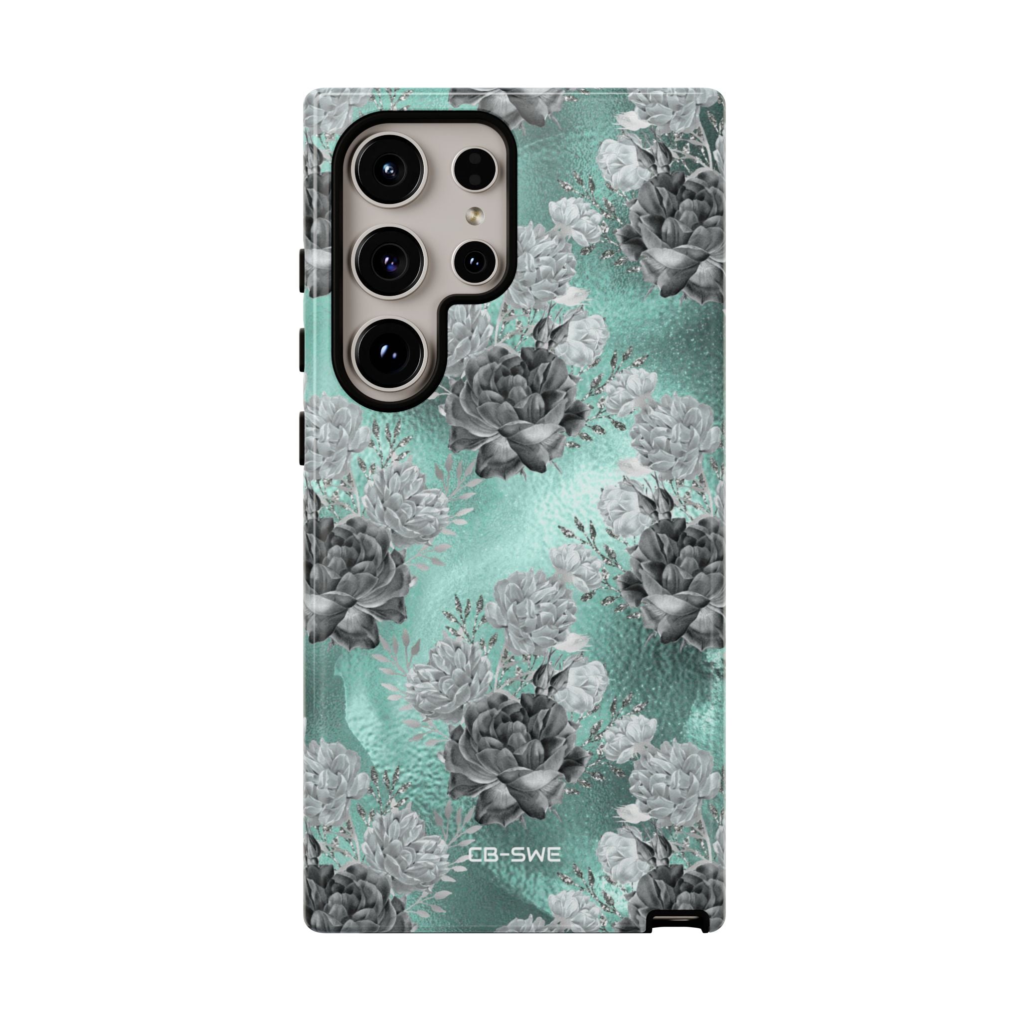 Teal Floral Elegance - Samsung Case