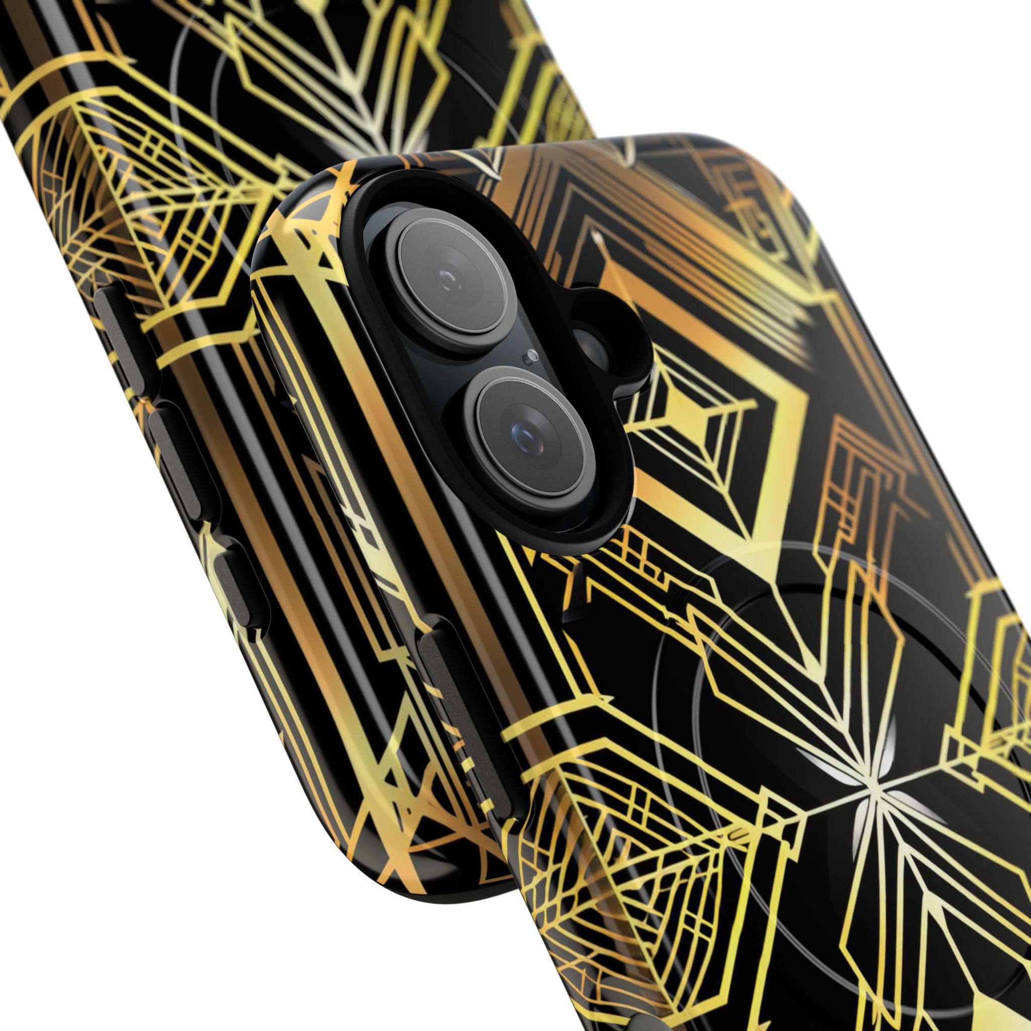 Golden Geometric Symphony iPhone 16 - Tough+