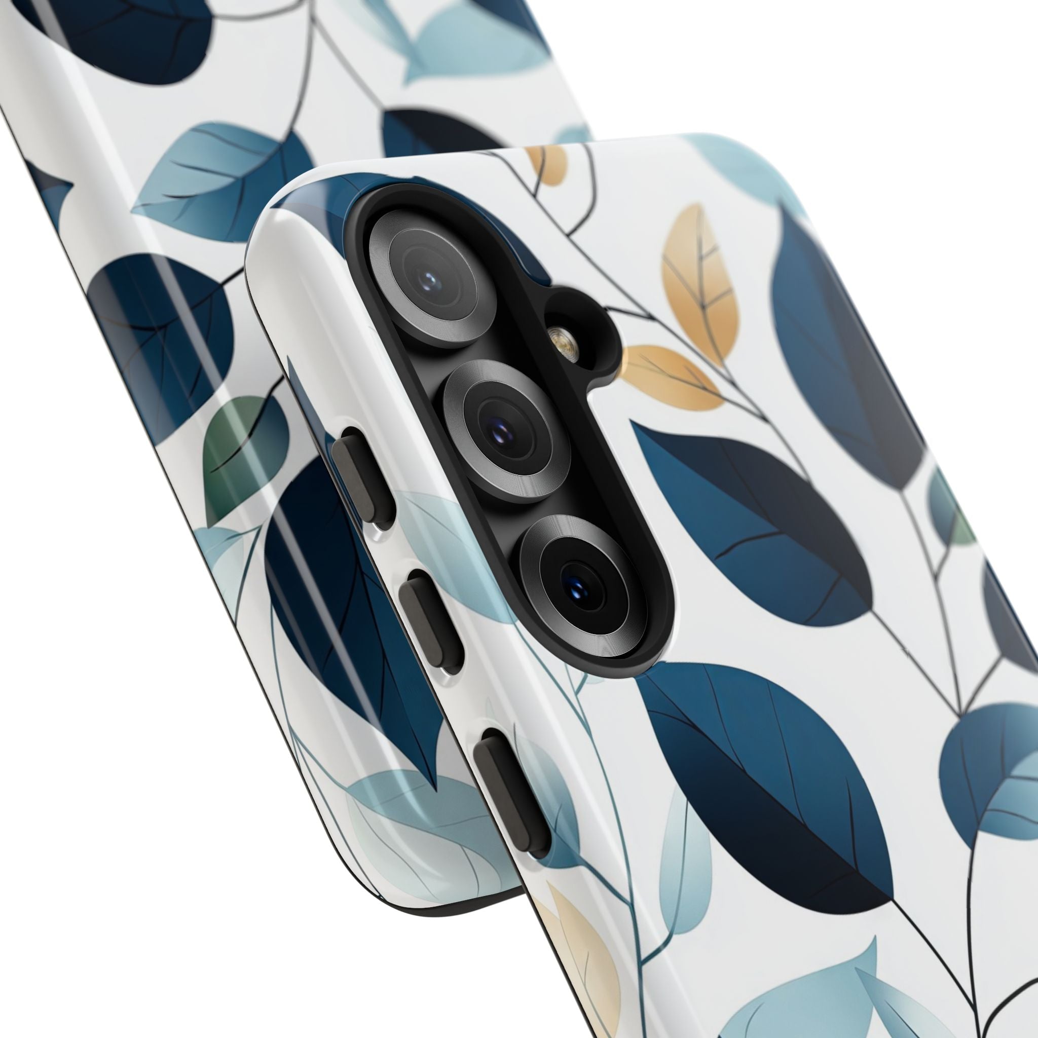 Navy Leaf Veins Samsung S25 Case - Tough