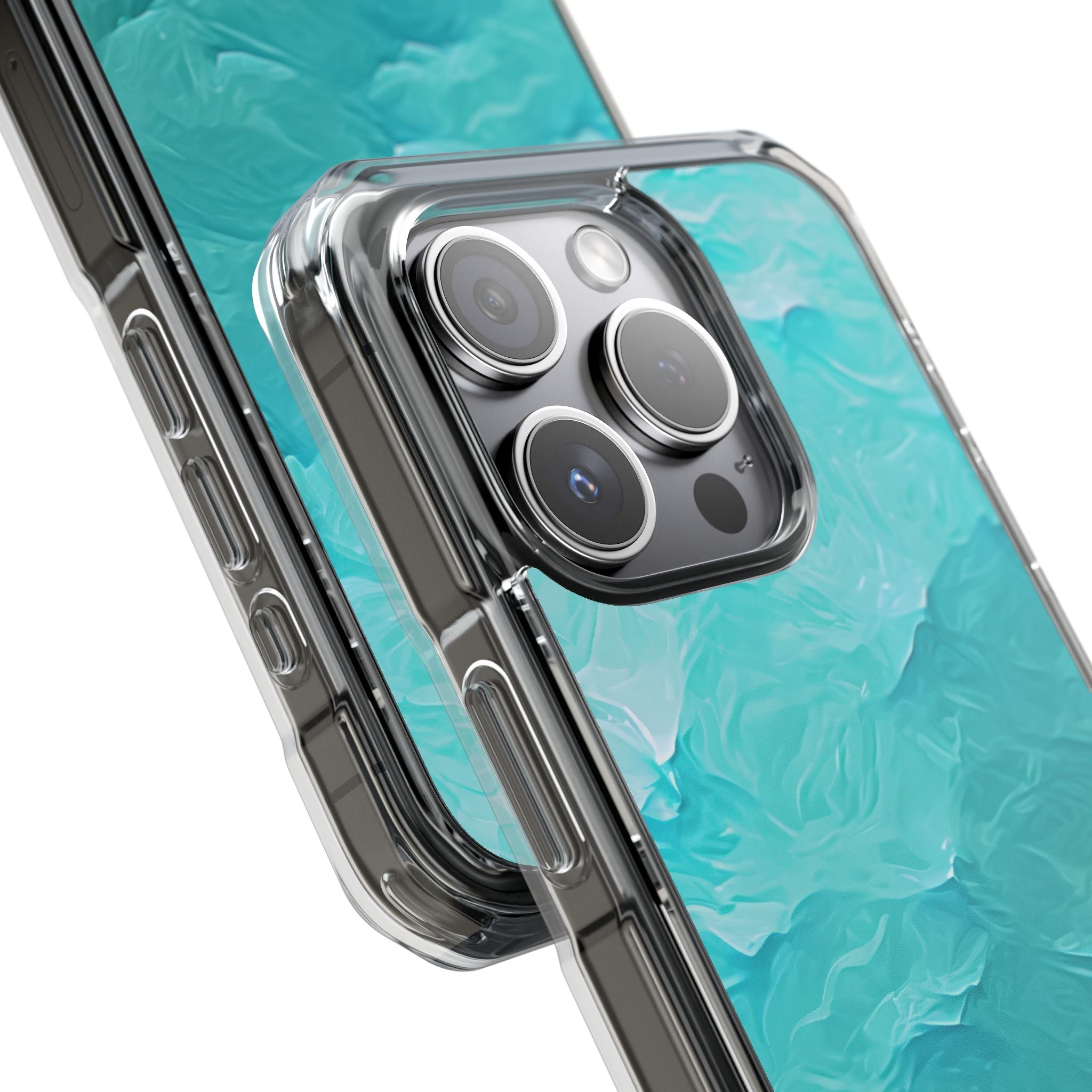 Soothing Aqua Currents iPhone 15 - Impact Clear+