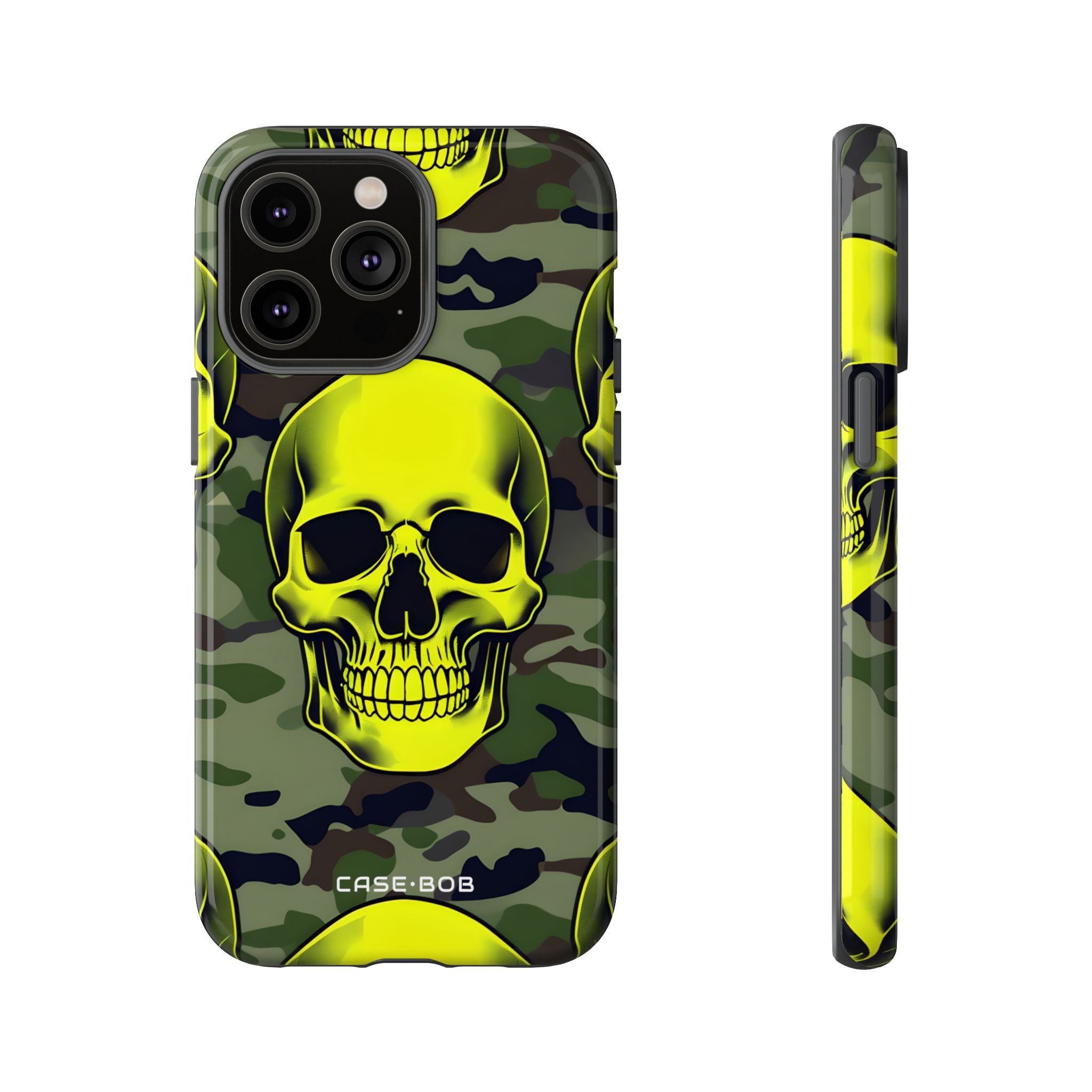 Neon Skull Camo iPhone 14 Pro Max Case - Tough
