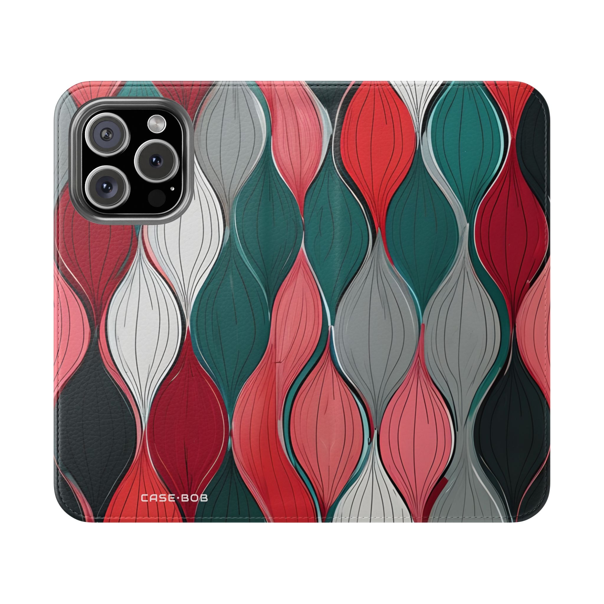 Lehden spiraali pinkki - iPhone 16 Pro -case - lompakko