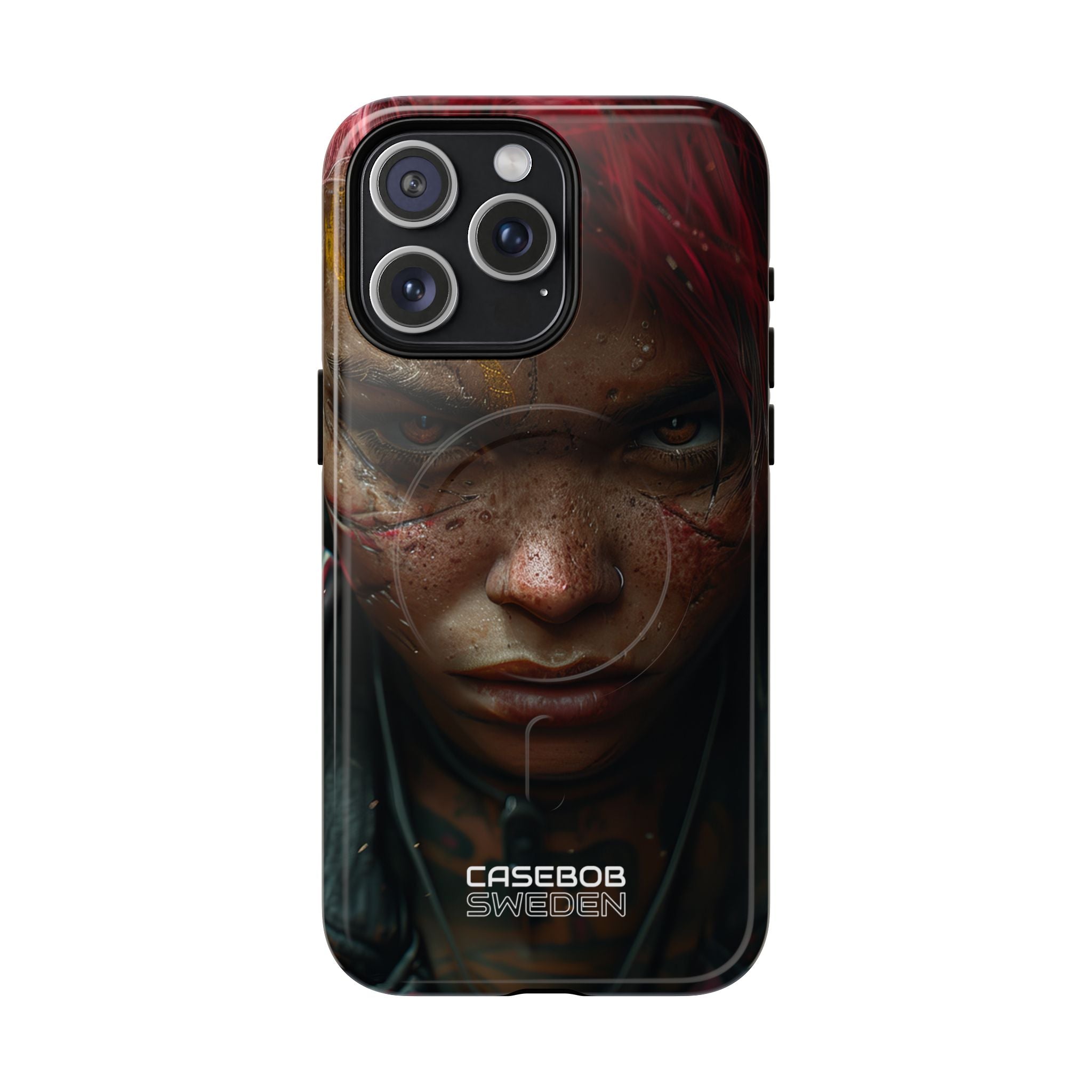 Cyberpunk Rebel Portrait iPhone 15 - Tough+