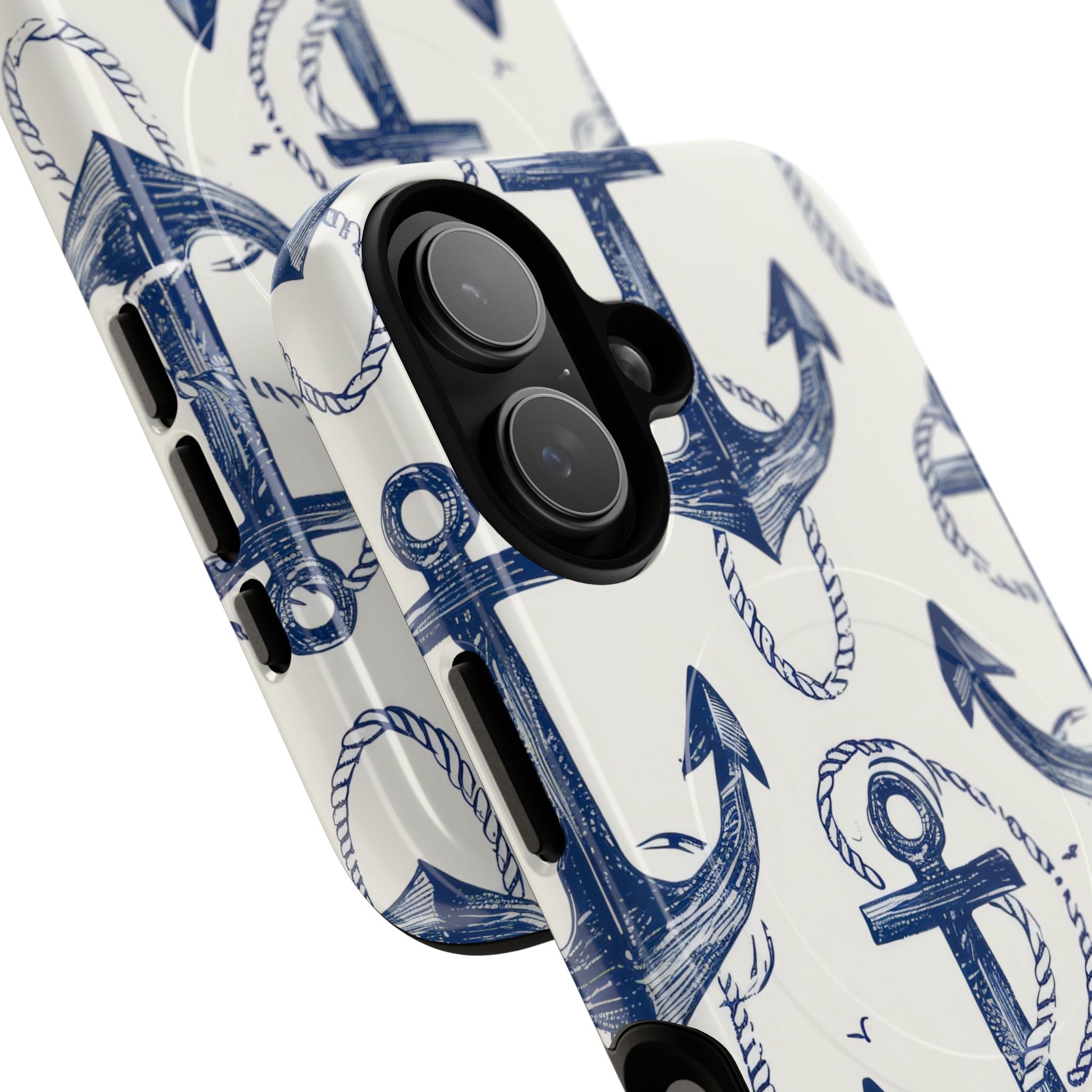 Navy Anchor Loop iPhone 17 Case - Tough+