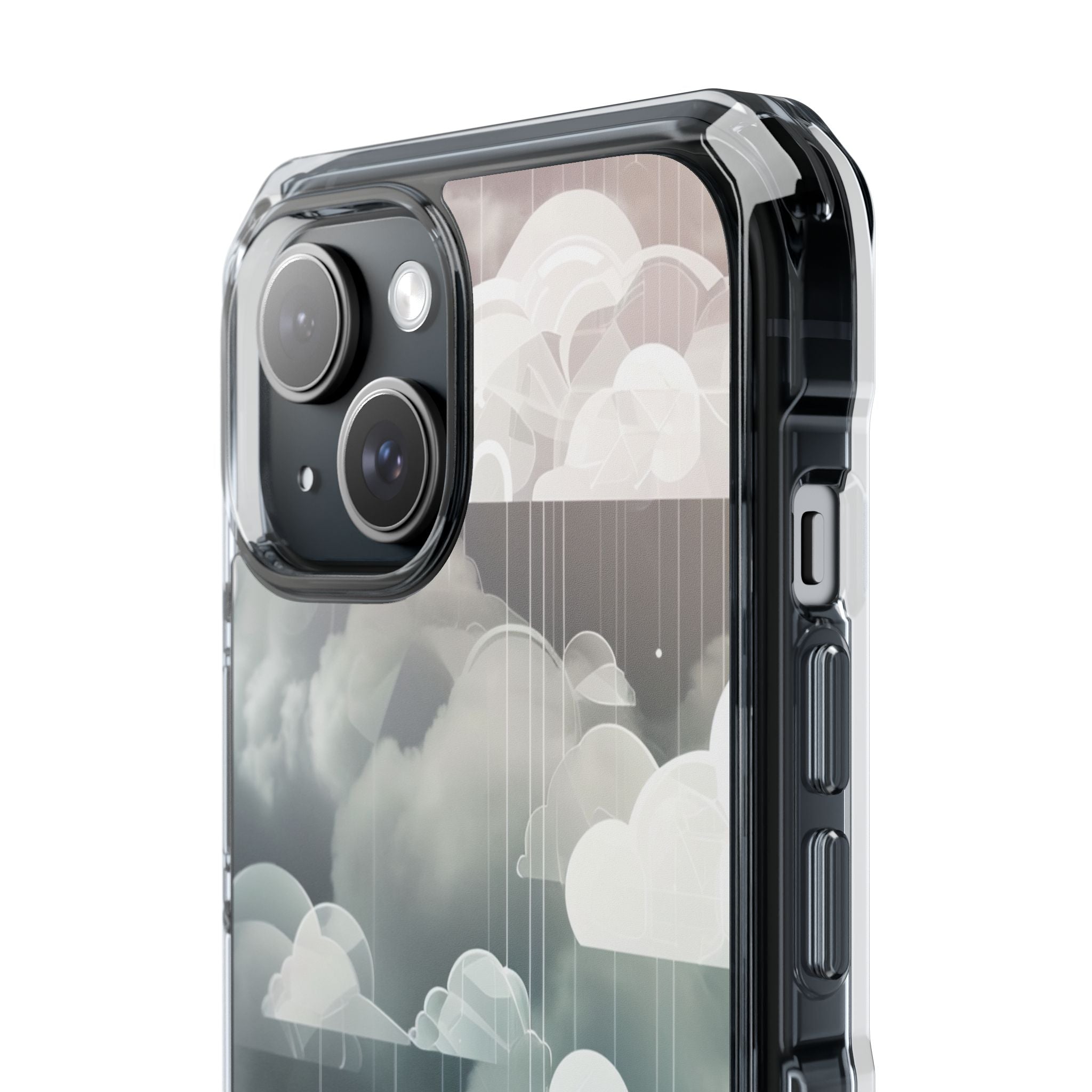 Silver Dream Clouds iPhone 15 - Impact Clear+