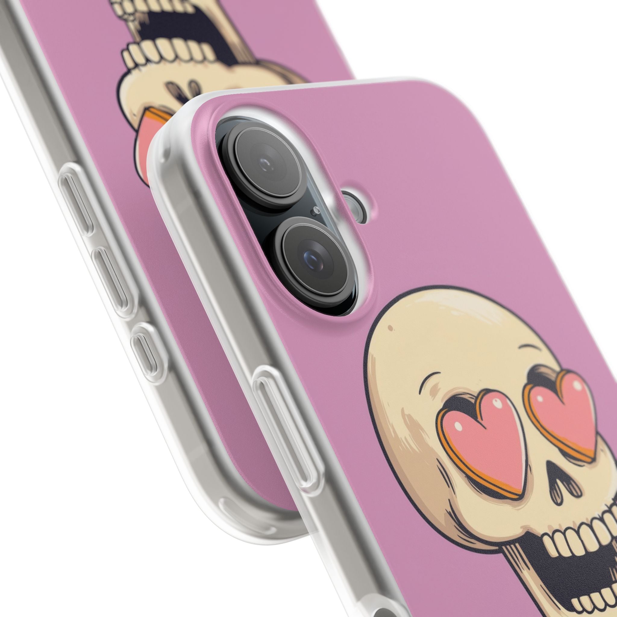 Heart Eyed Skull iPhone 16 Case - Soft