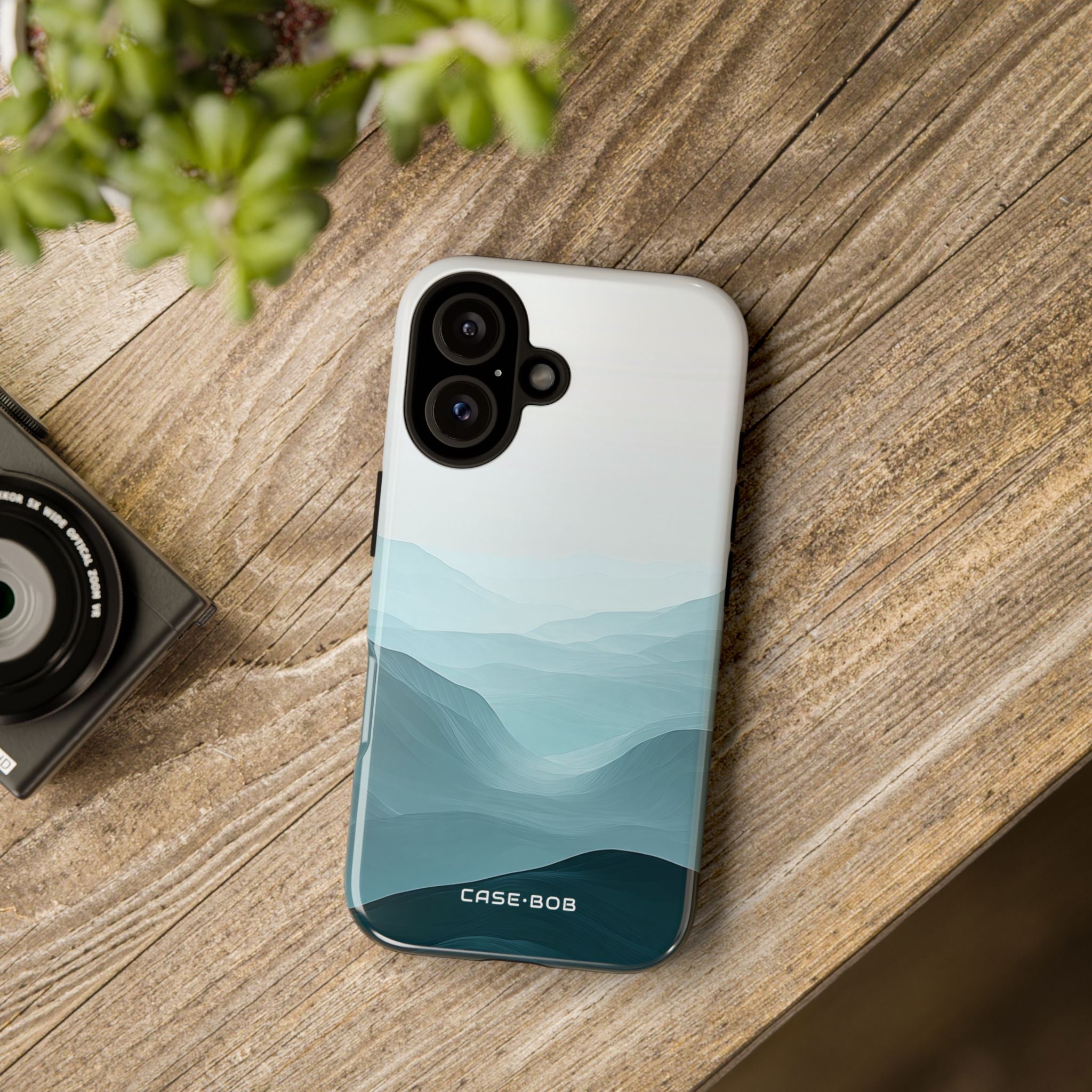 Teal Mist Mountains iPhone 16 Case - Tough