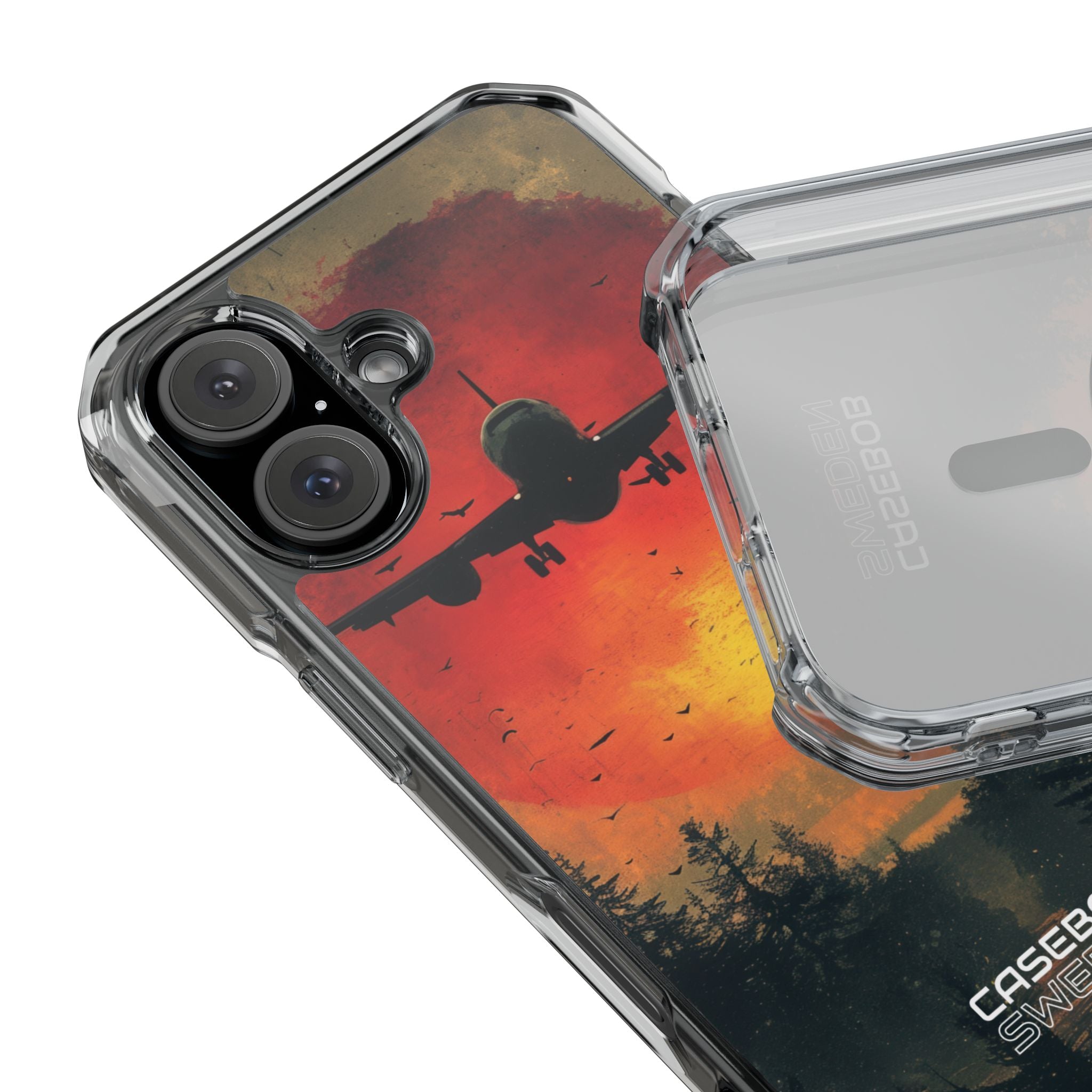 Crimson Sky Flight iPhone 16 - Impact Clear+