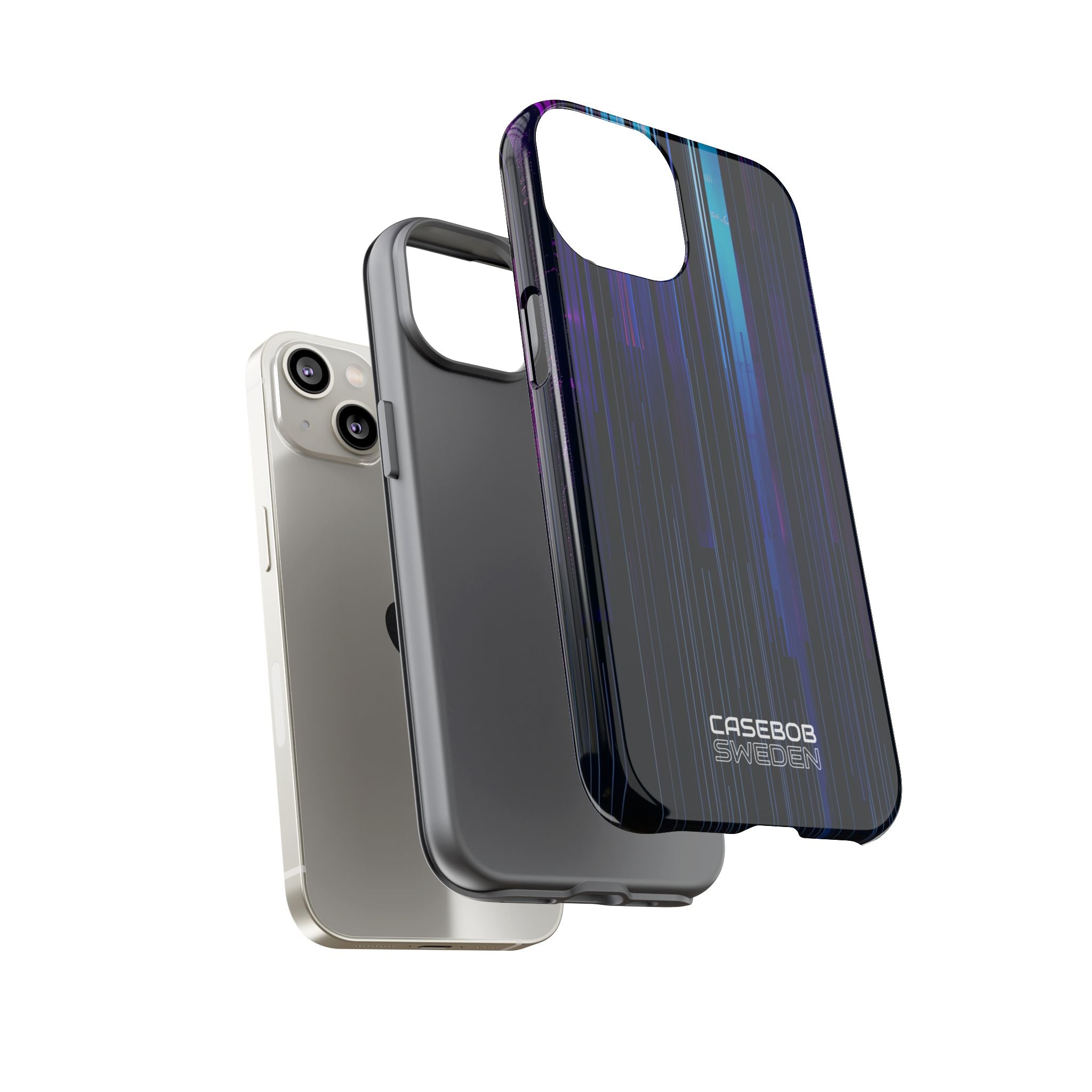 Neon Glitch Stripes iPhone 14 - Tough