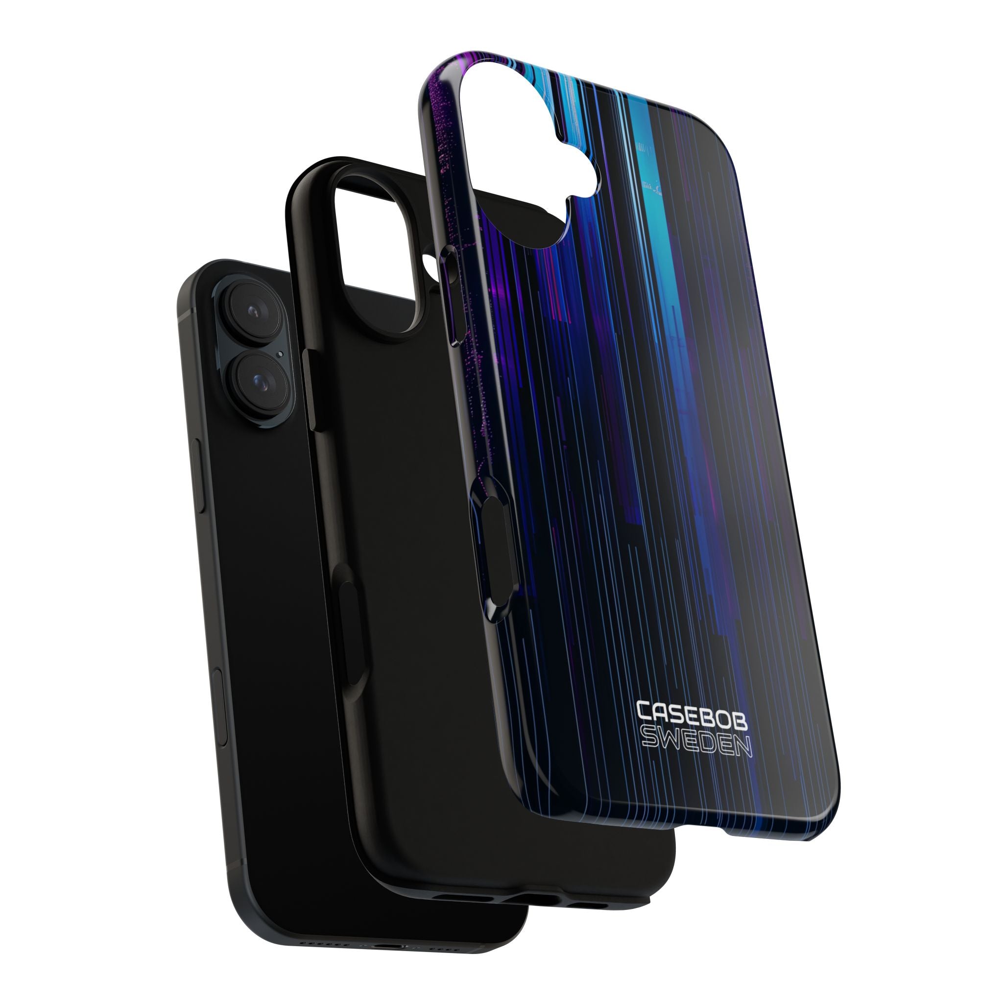 Neon Glitch Stripes iPhone 16 - Tough