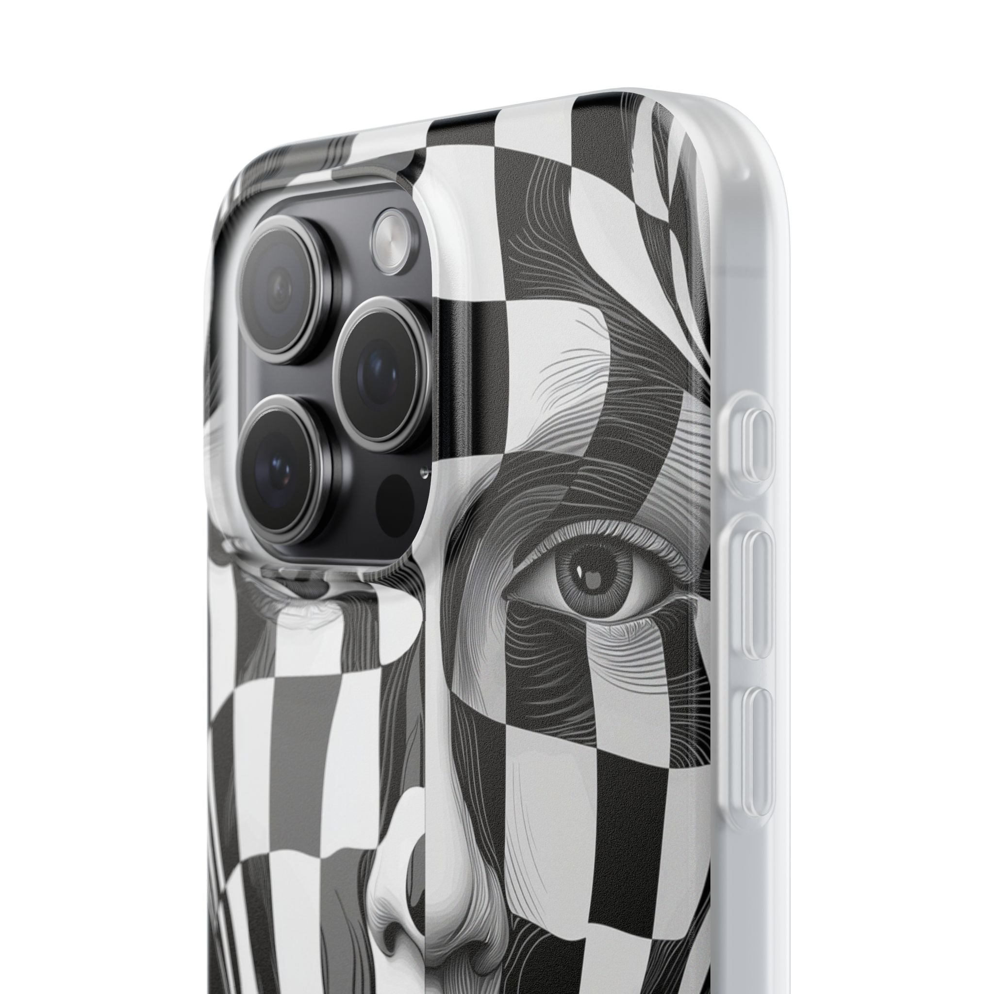 Checkered Face iPhone 15 Pro Max Case - Soft