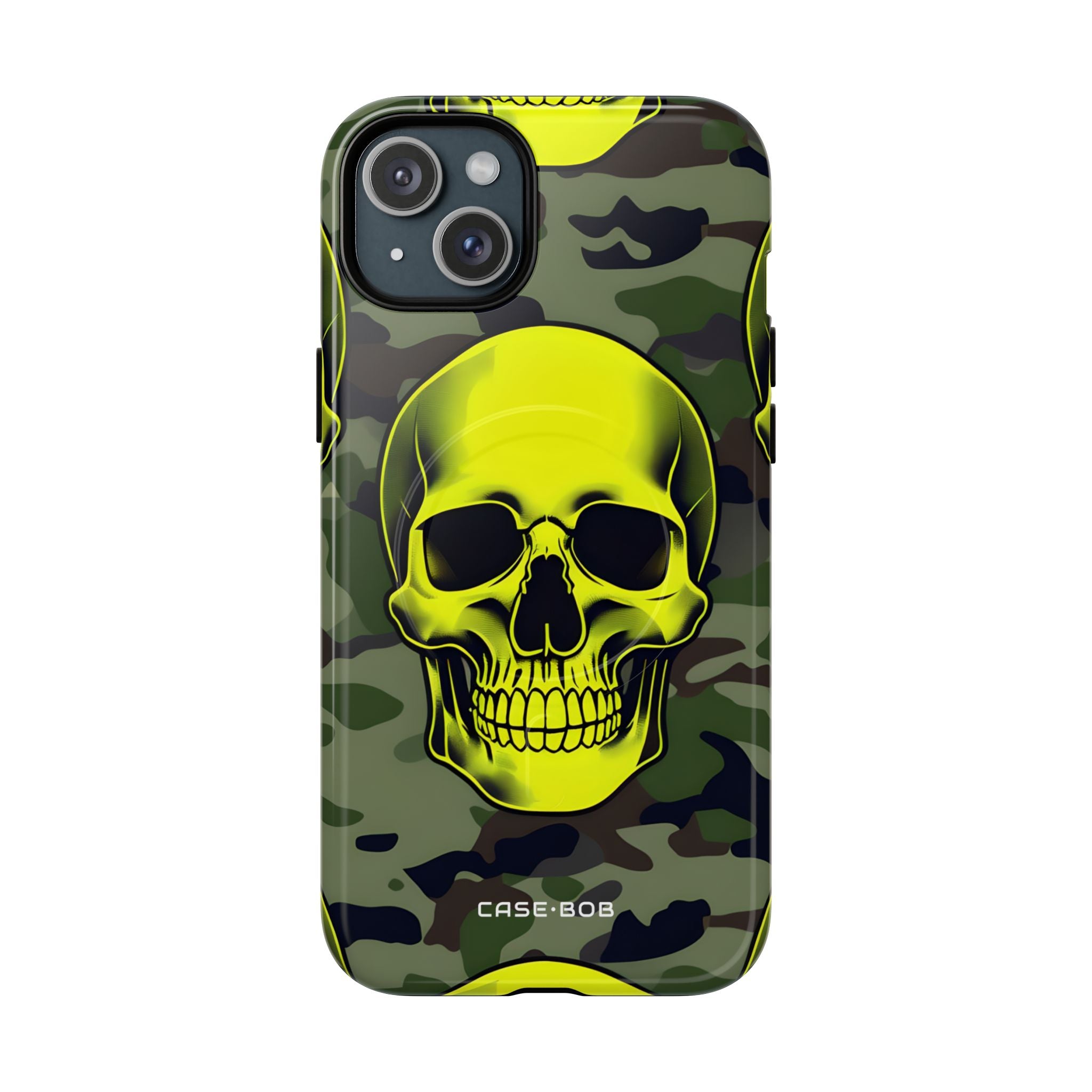 Neon Skull Camo iPhone 15 Plus Case - Tough+