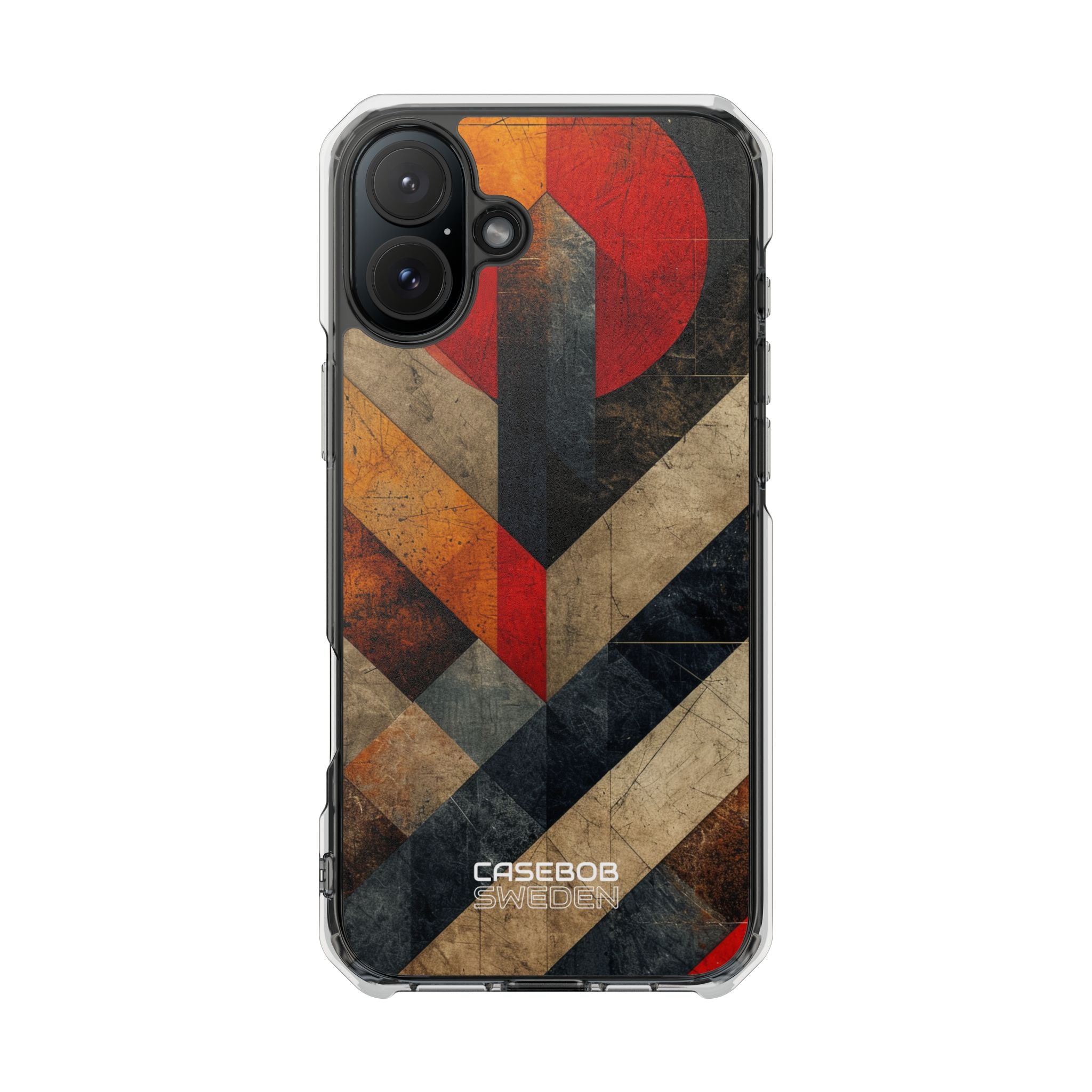 Crimson Circle Geometry iPhone 16 - Impact Clear+