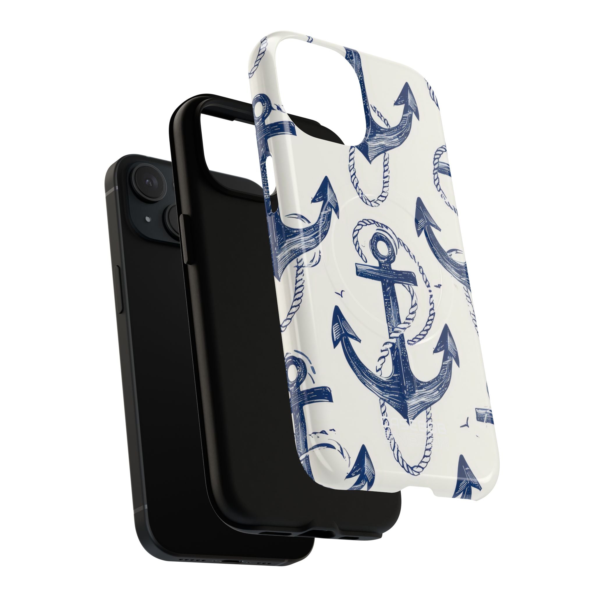 Navy Anchor Tapestry iPhone 15 - Tough+